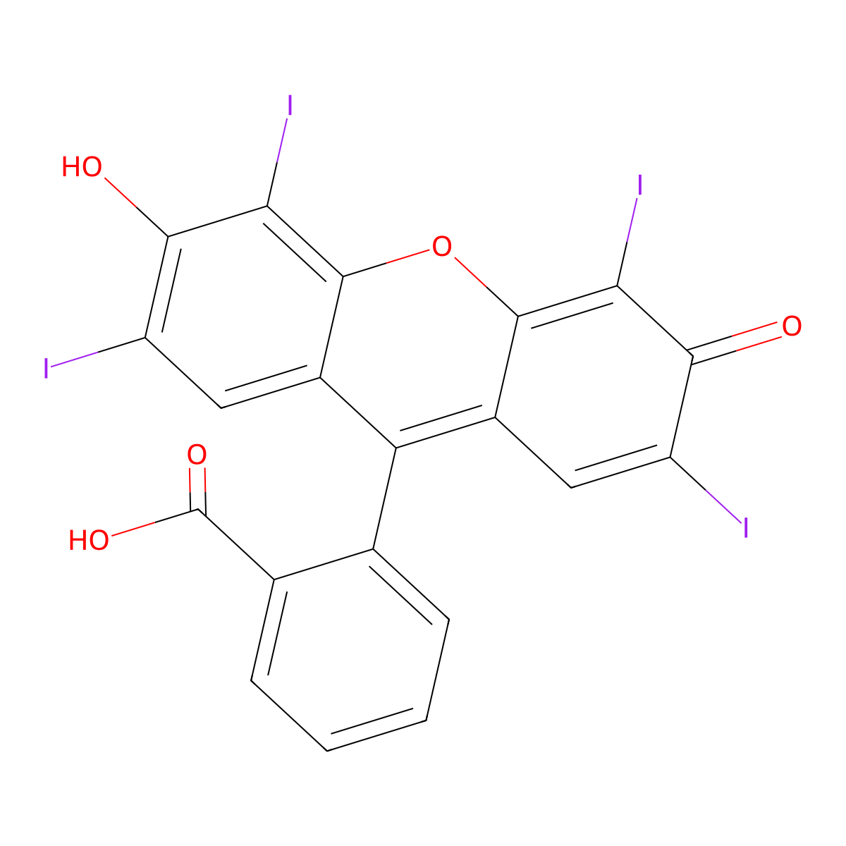 Erythrosin(E) molecular structure, CAS 548-25-4