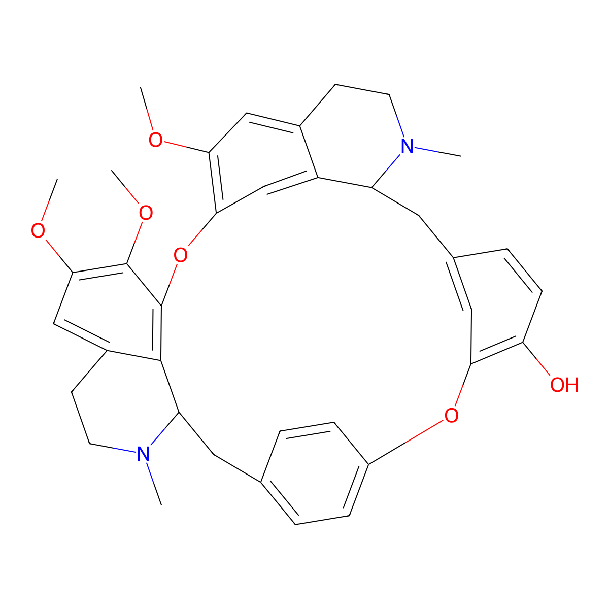 Oxyacanthine molecular structure, CAS 548-40-3