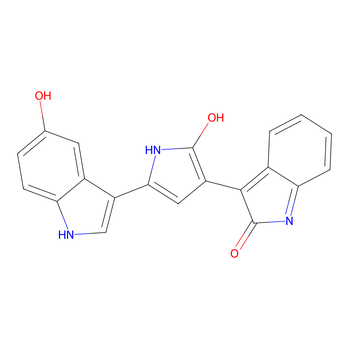 Violacein molecular structure, CAS 548-54-9