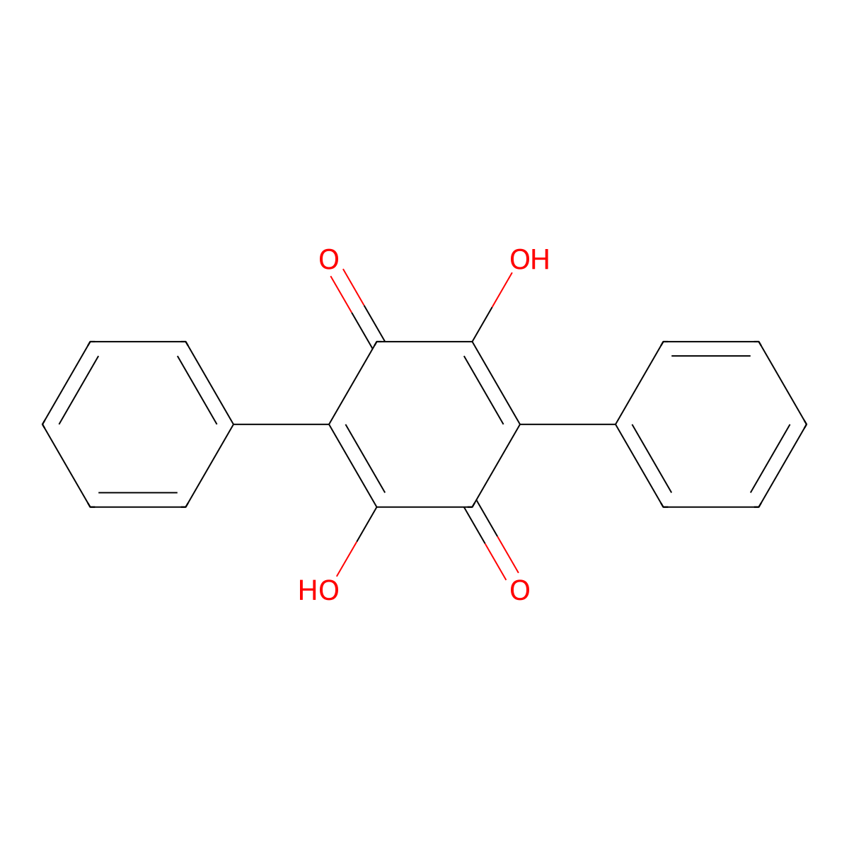 2,5-Dihydroxy-3,6-diphenyl-2,5-cyclohexadiene-1,4-dione molecular structure, CAS 548-59-4