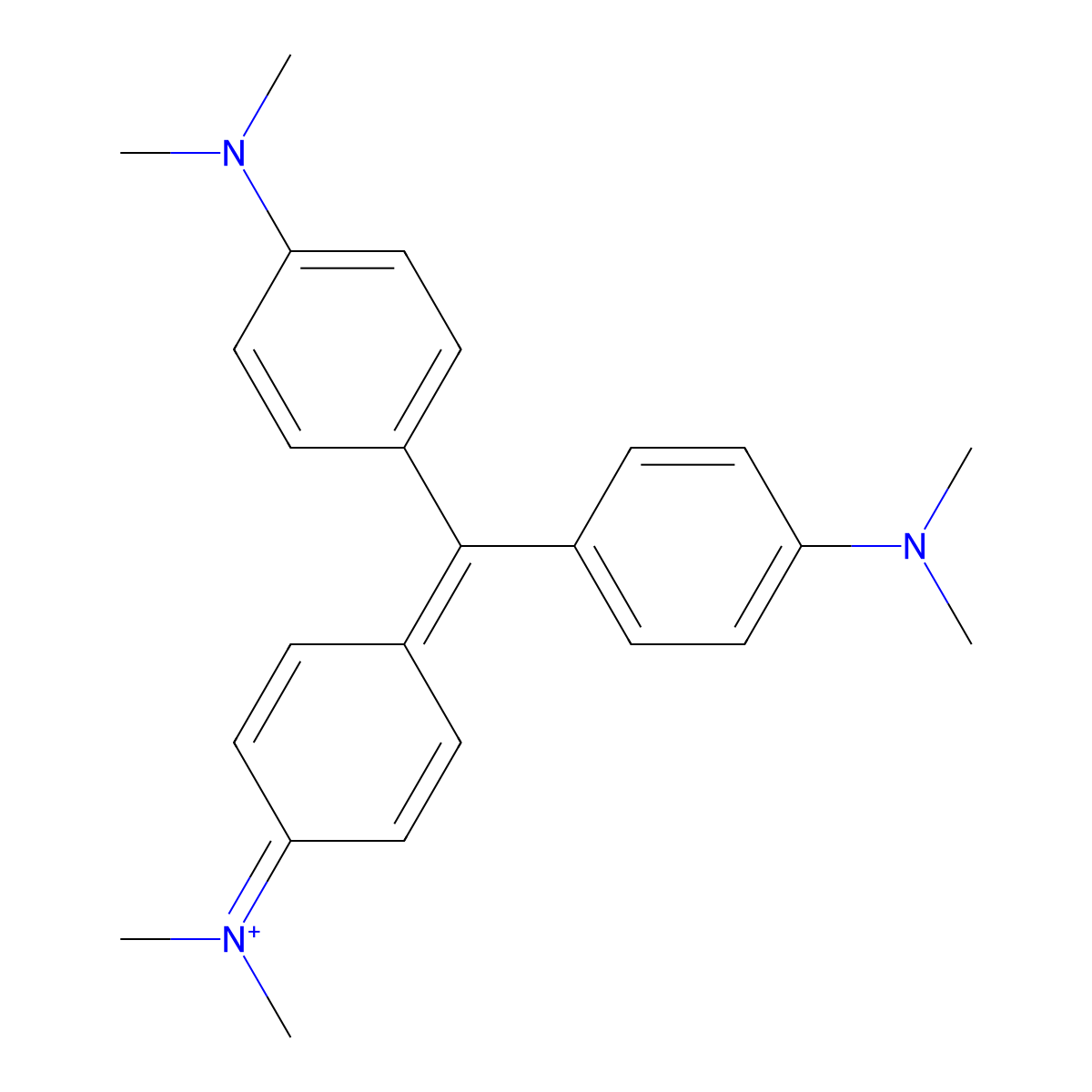 Gentian violet cation molecular structure, CAS 548-62-9