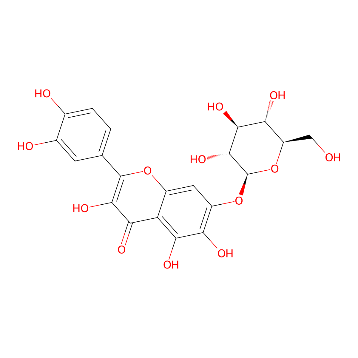 Quercetagitrin molecular structure, CAS 548-75-4