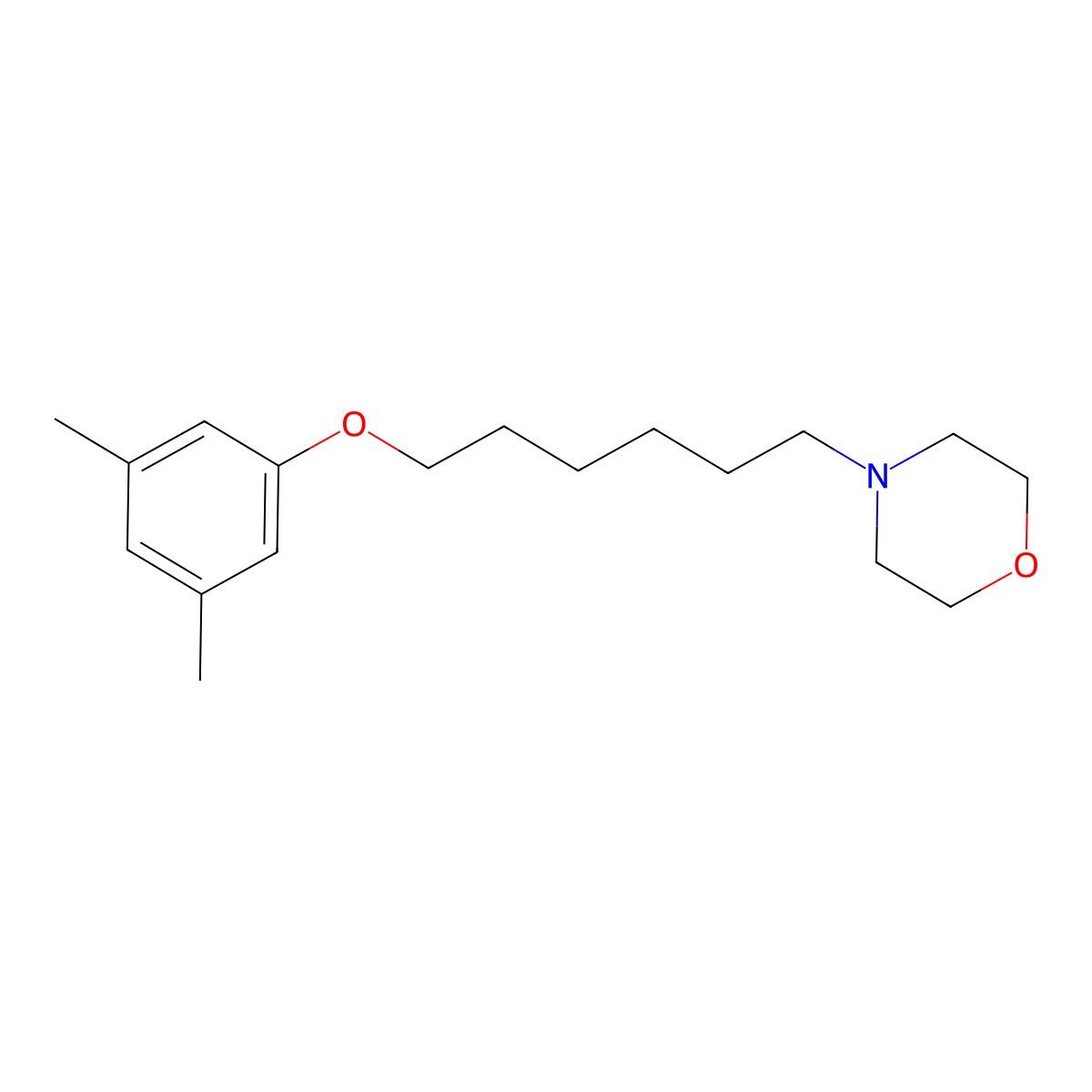 4-[6-(3,5-Dimethylphenoxy)hexyl]morpholine molecular structure, CAS 5480-32-0