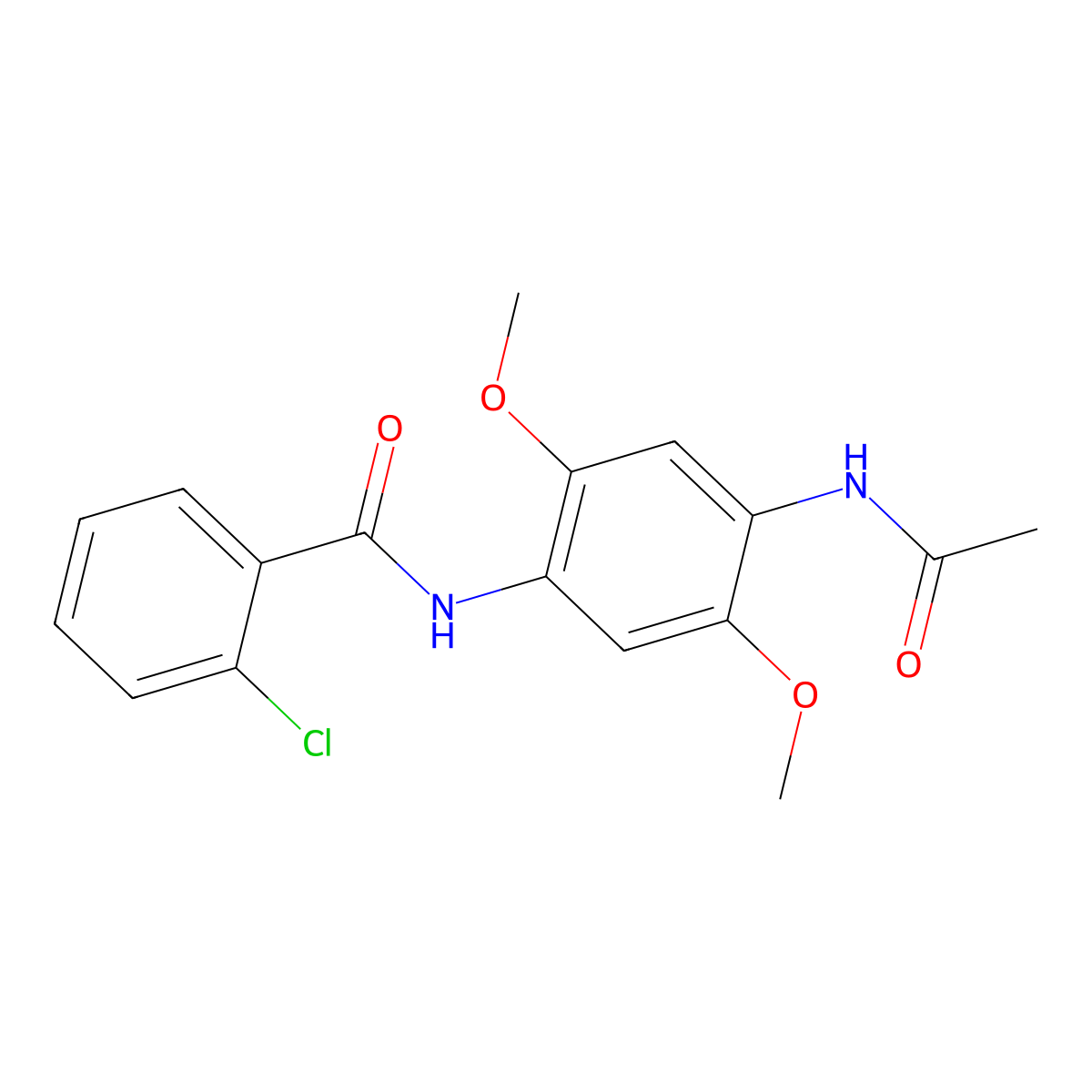 N-(4-Acetamido-2,5-dimethoxy-phenyl)-2-chloro-benzamide molecular structure, CAS 5480-81-9