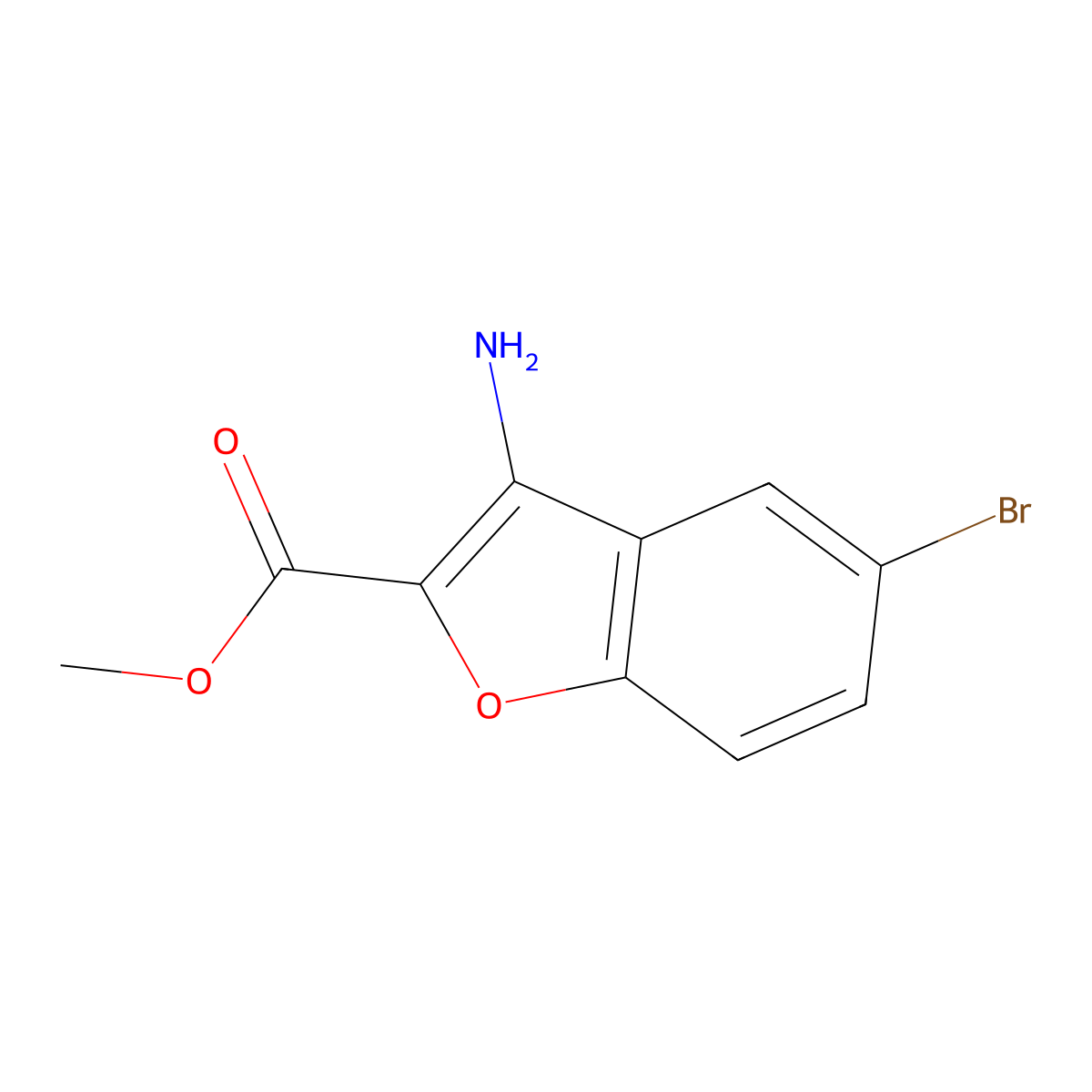 Methyl 3-amino-5-bromobenzofuran-2-carboxylate molecular structure, CAS 54802-09-4