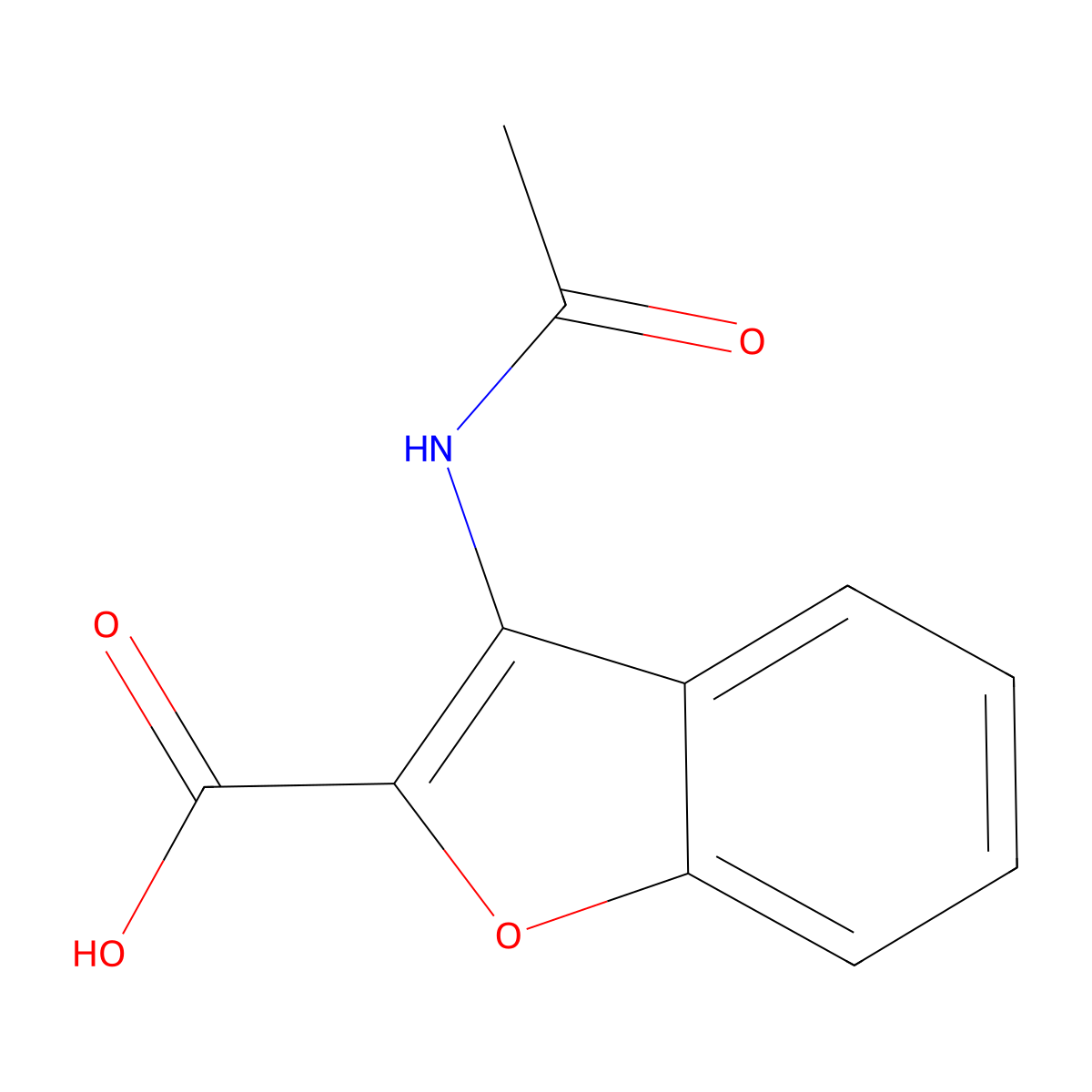 3-(Acetylamino)-2-benzofurancarboxylic acid molecular structure, CAS 54802-13-0