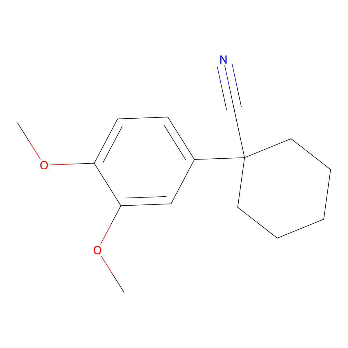 1-(3,4-Dimethoxyphenyl)cyclohexane-1-carbonitrile molecular structure, CAS 54802-32-3