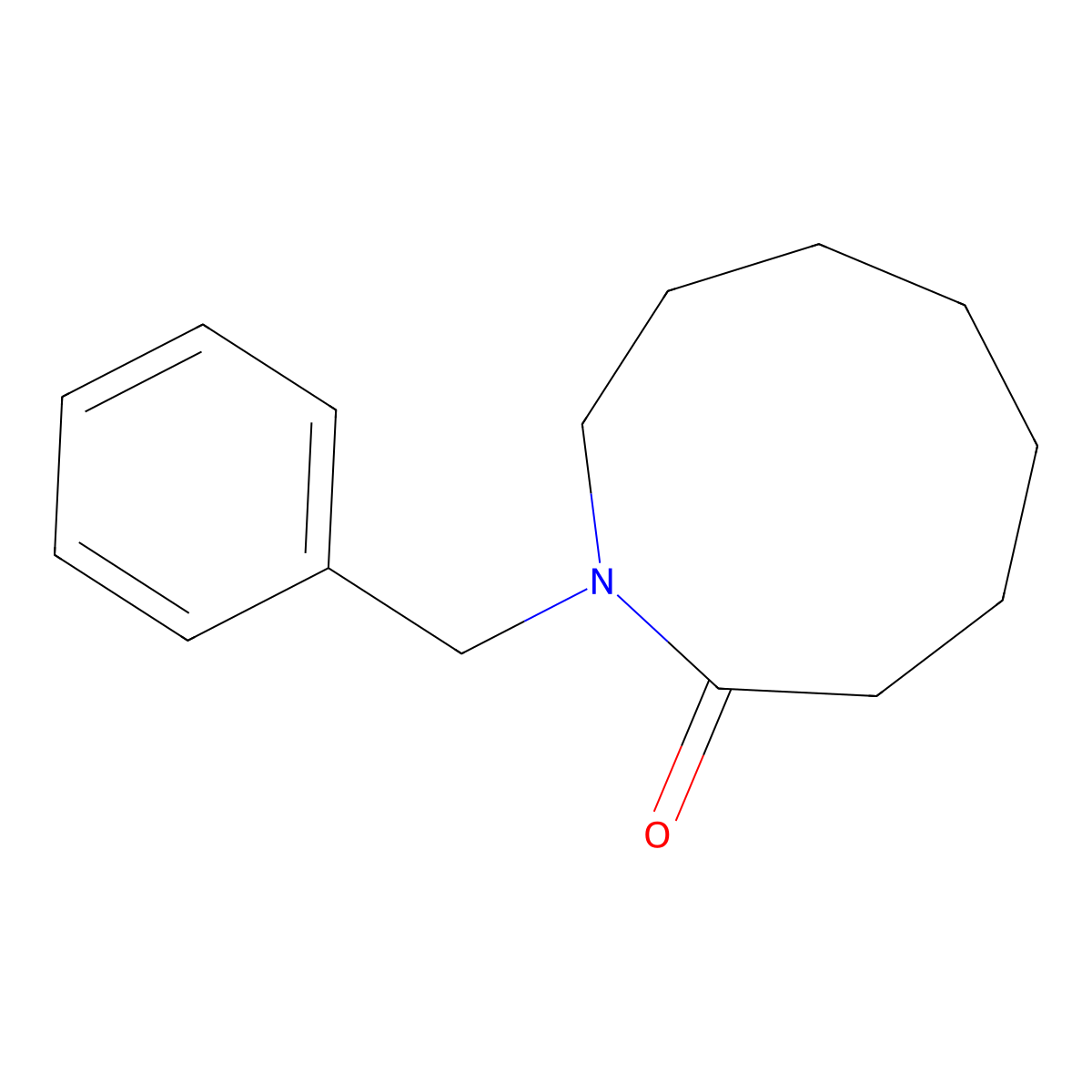 2H-Azonin-2-one, octahydro-1-(phenylmethyl)- molecular structure, CAS 54805-33-3