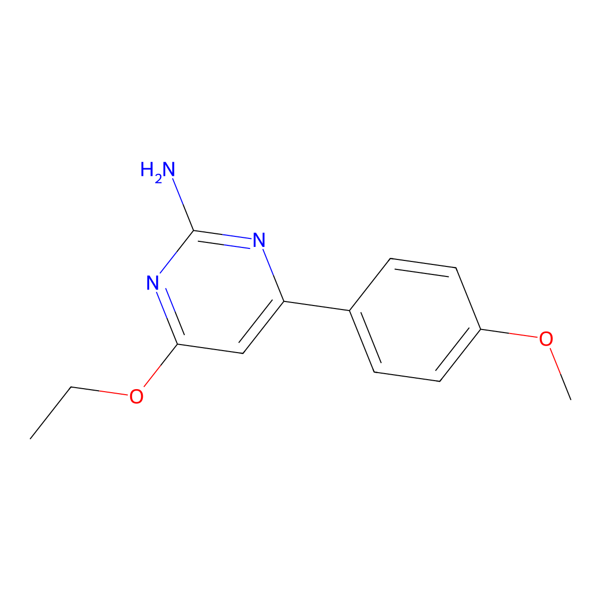 4-Ethoxy-6-(4-methoxyphenyl)pyrimidin-2-amine molecular structure, CAS 54806-94-9
