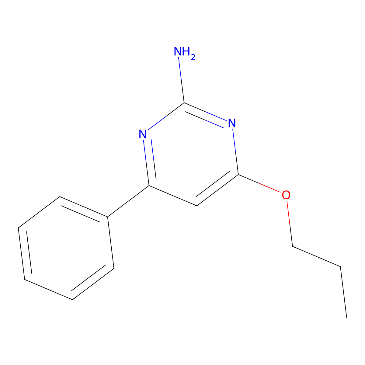 4-Phenyl-6-propoxy-2-pyrimidinylamine molecular structure, CAS 54806-95-0