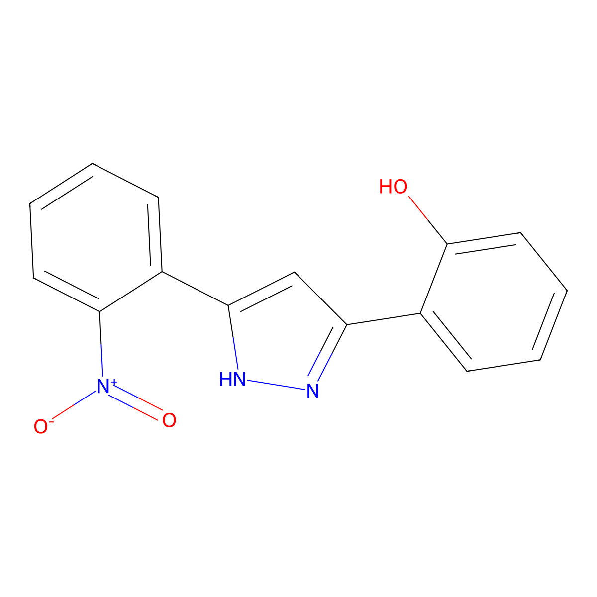 2-[5-(2-nitrophenyl)-1H-pyrazol-3-yl]phenol molecular structure, CAS 5481-04-9