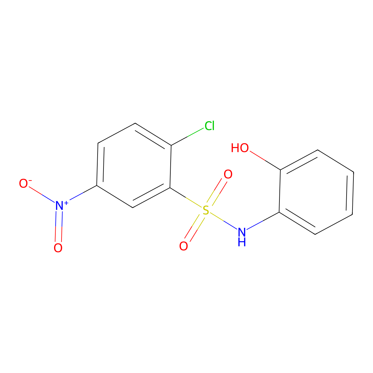 2-Chloro-N-(2-hydroxyphenyl)-5-nitrobenzenesulfonamide molecular structure, CAS 54810-07-0