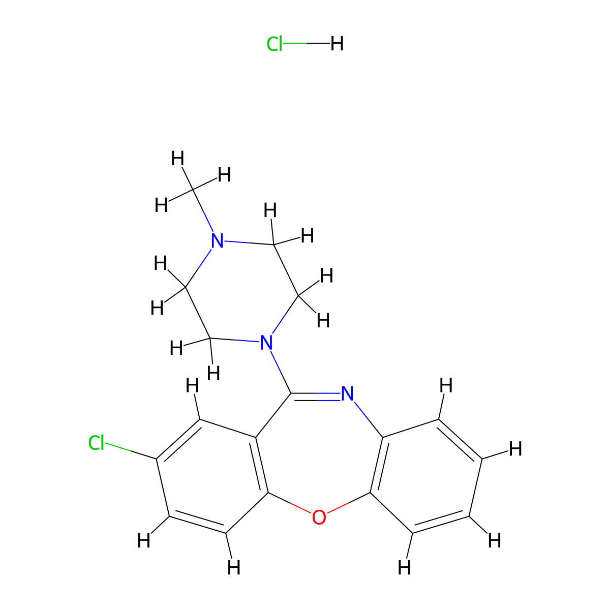 Loxapine Hydrochloride molecular structure, CAS 54810-23-0
