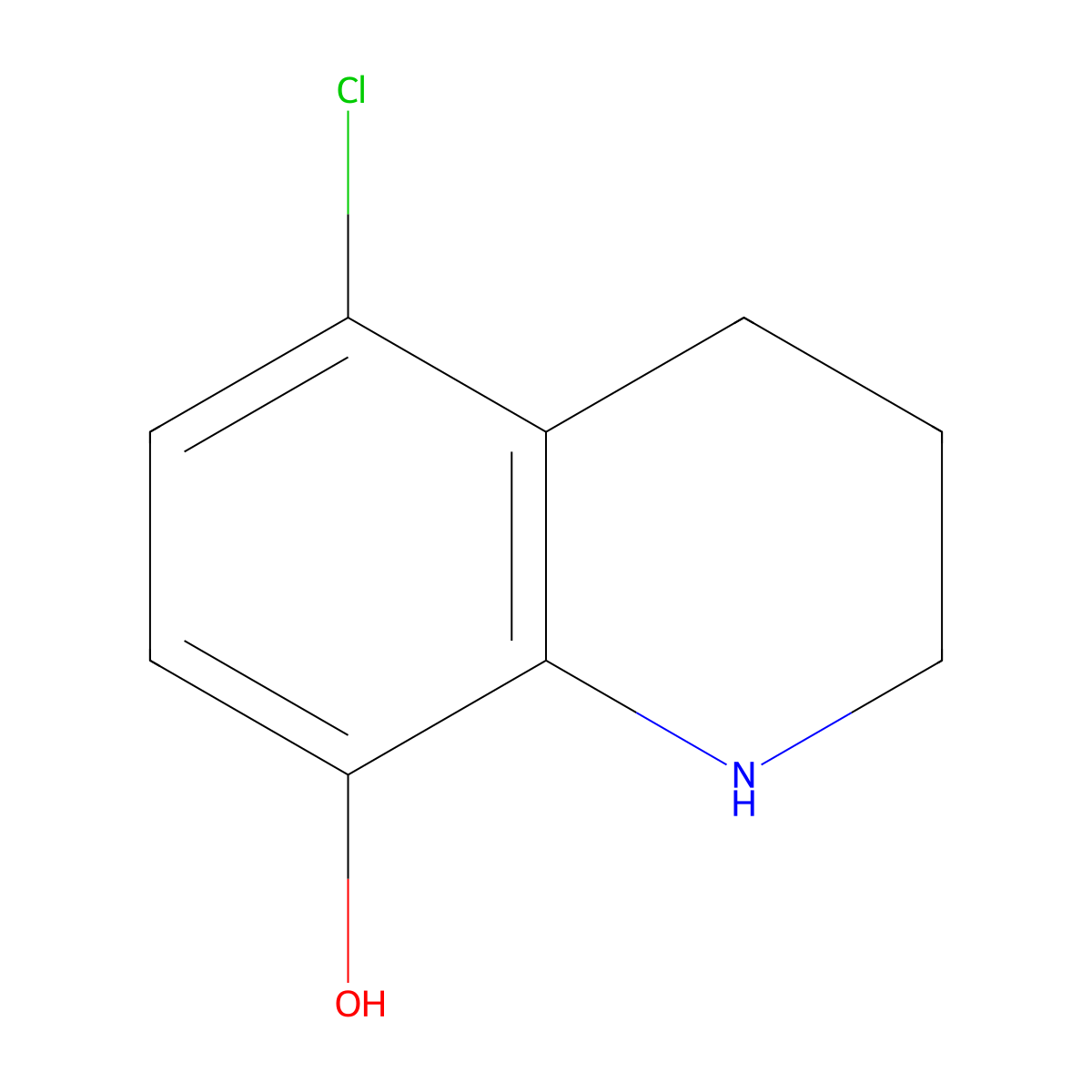 5-Chloro-1,2,3,4-tetrahydroquinolin-8-ol molecular structure, CAS 54810-34-3