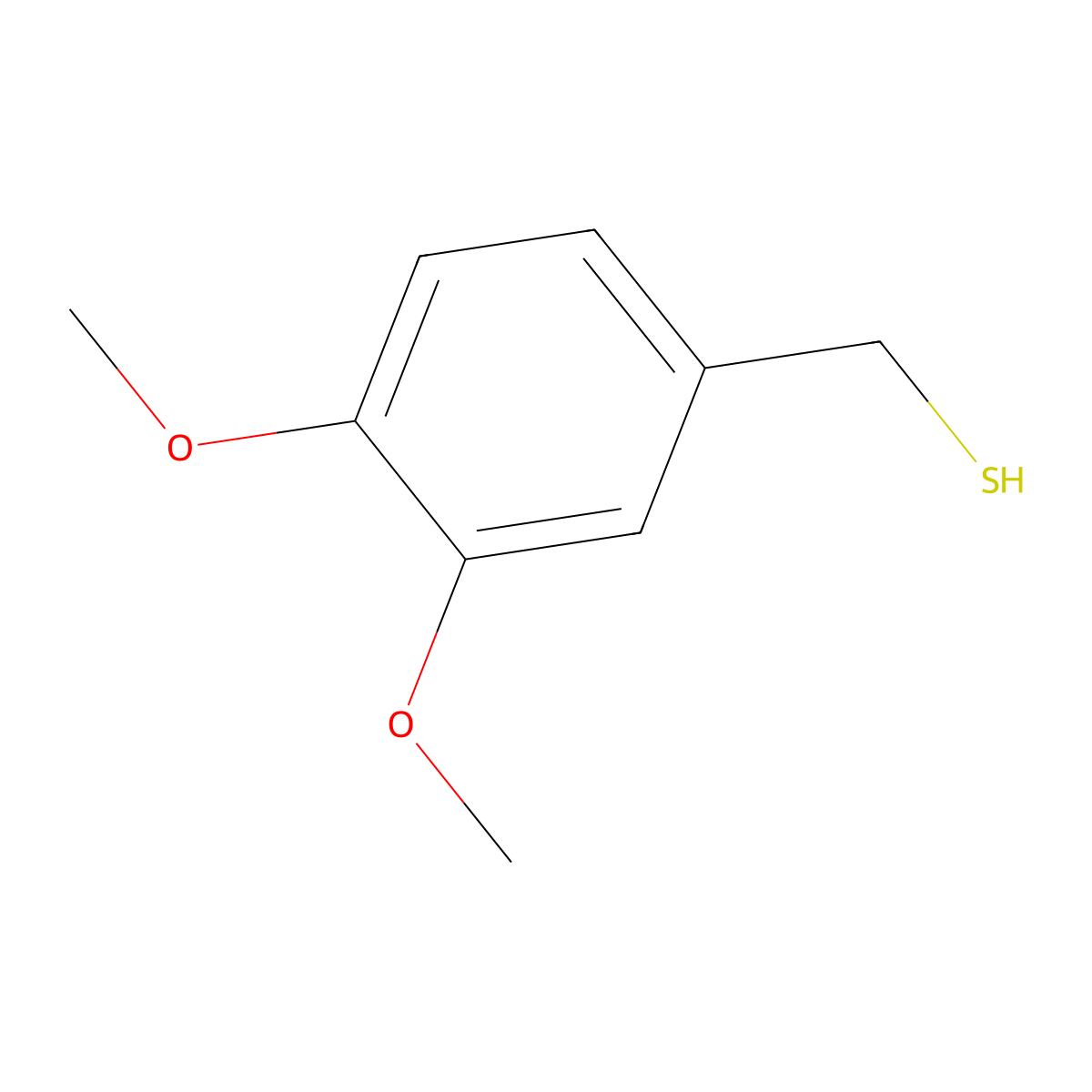 (3,4-Dimethoxyphenyl)methanethiol molecular structure, CAS 54810-59-2