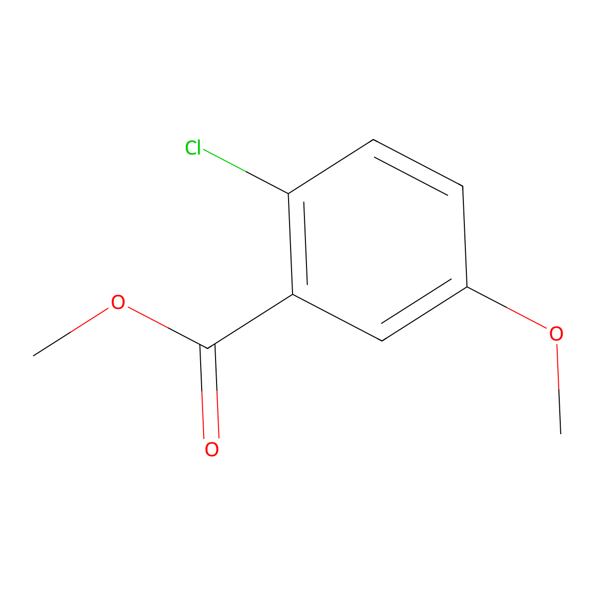 Methyl 2-chloro-5-methoxybenzoate molecular structure, CAS 54810-63-8