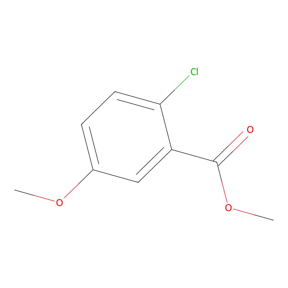 Methyl 2-chloro-5-methoxybenzoate molecular structure, CAS 54810-63-8