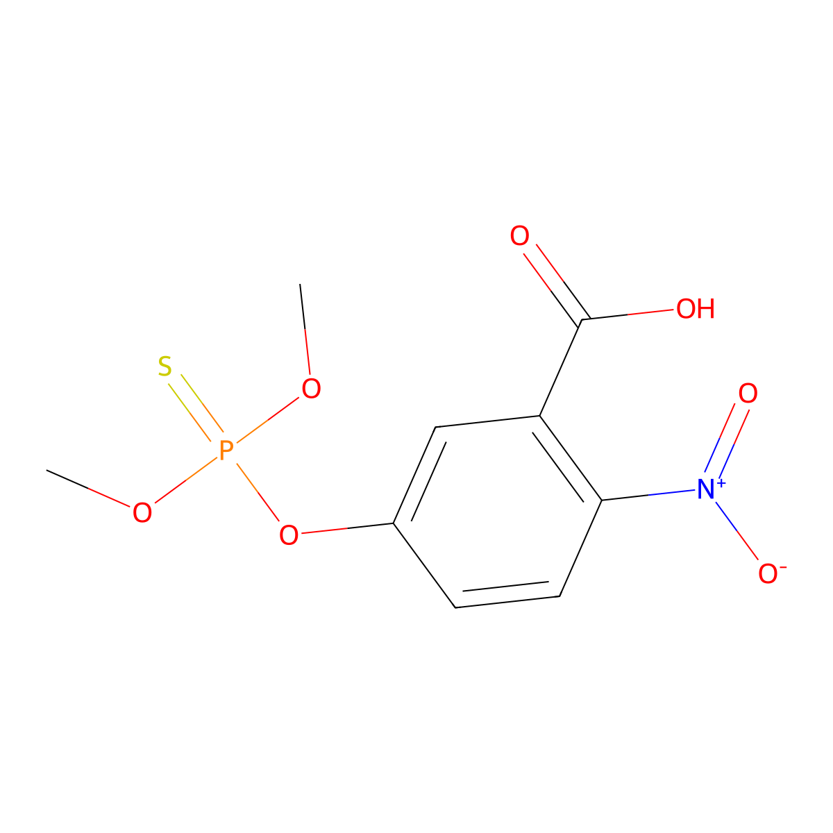 Carboxyfenitrothion molecular structure, CAS 54812-31-6