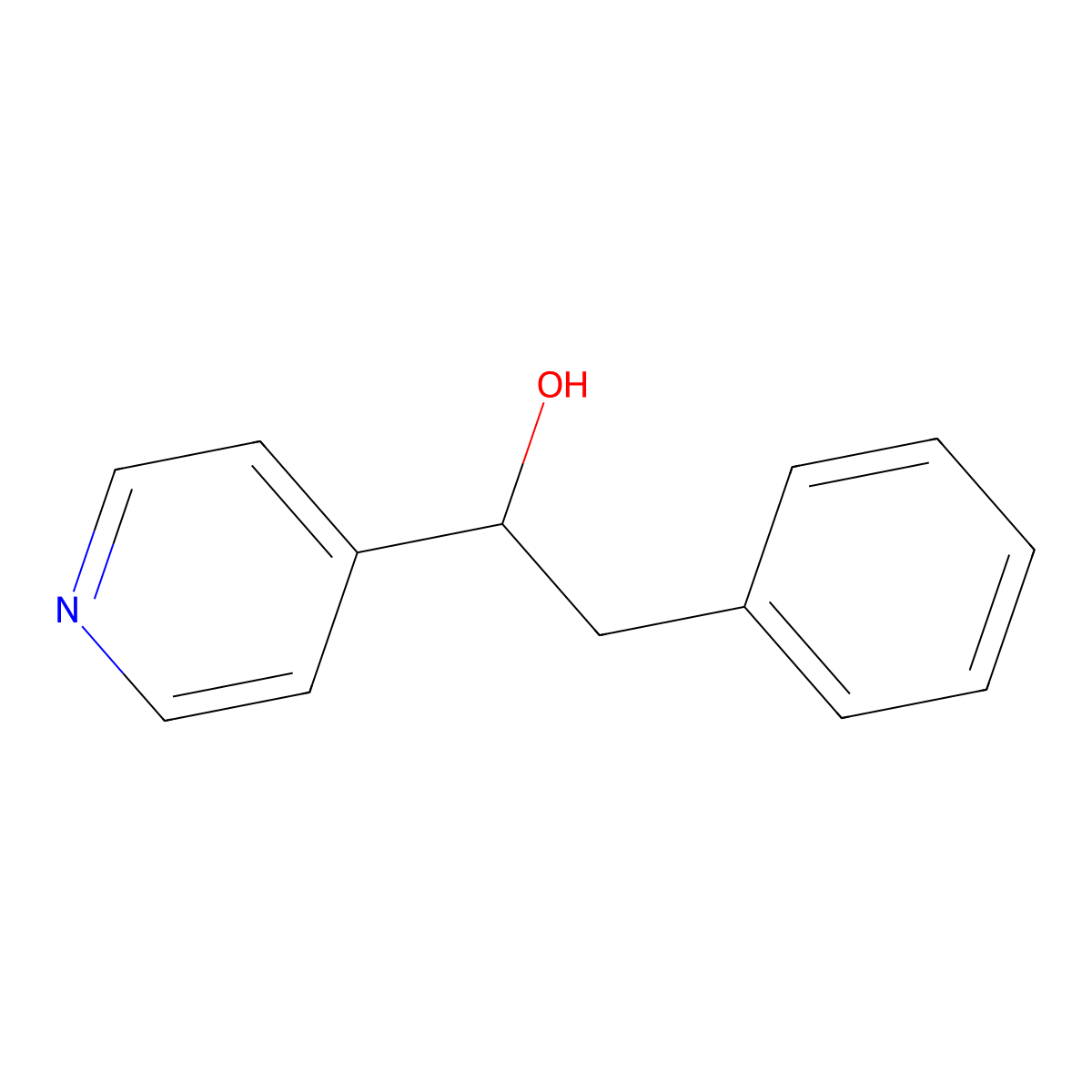 2-Phenyl-1-(4-pyridinyl)ethanol molecular structure, CAS 54813-58-0