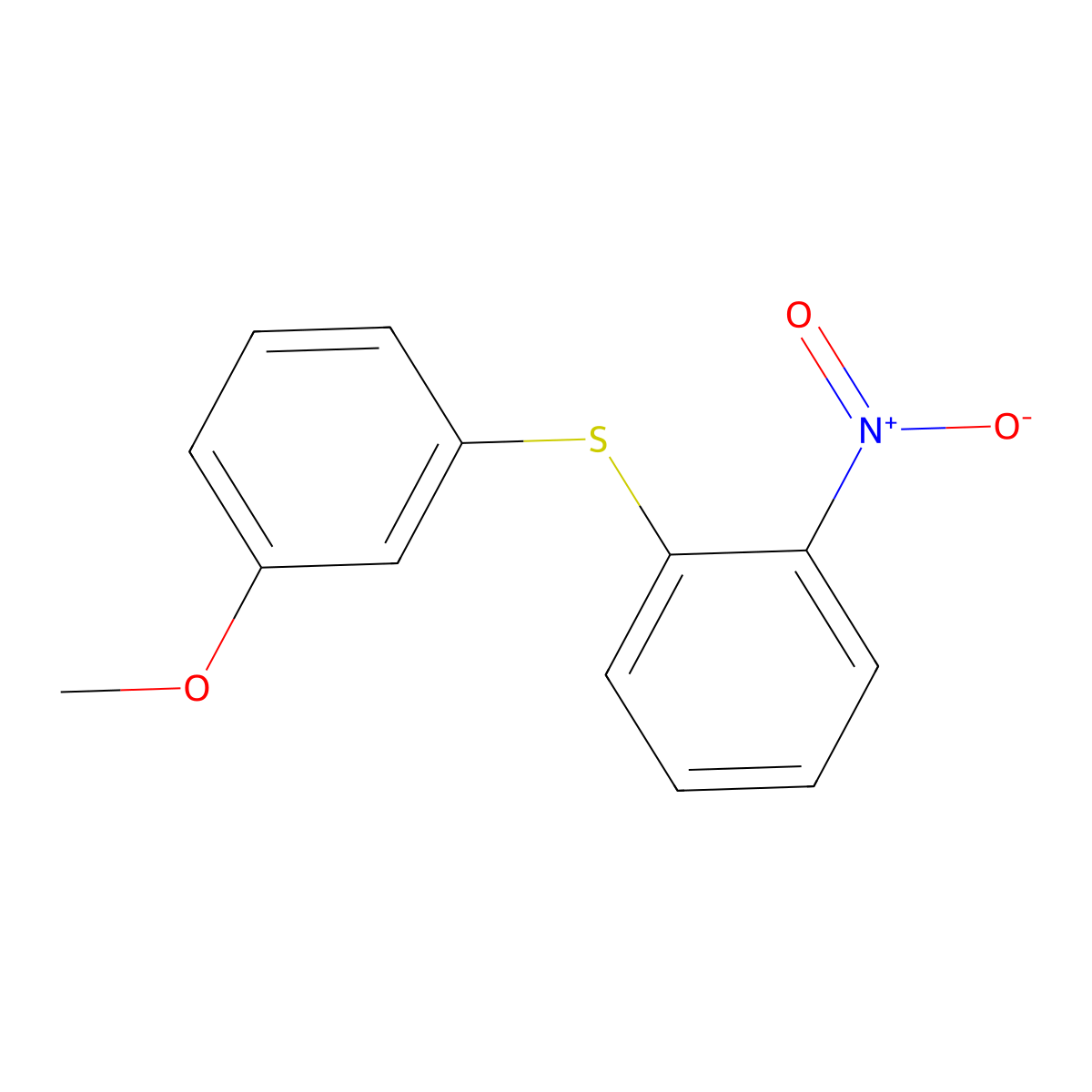 Benzene, 1-[(3-methoxyphenyl)thio]-2-nitro- molecular structure, CAS 54815-63-3