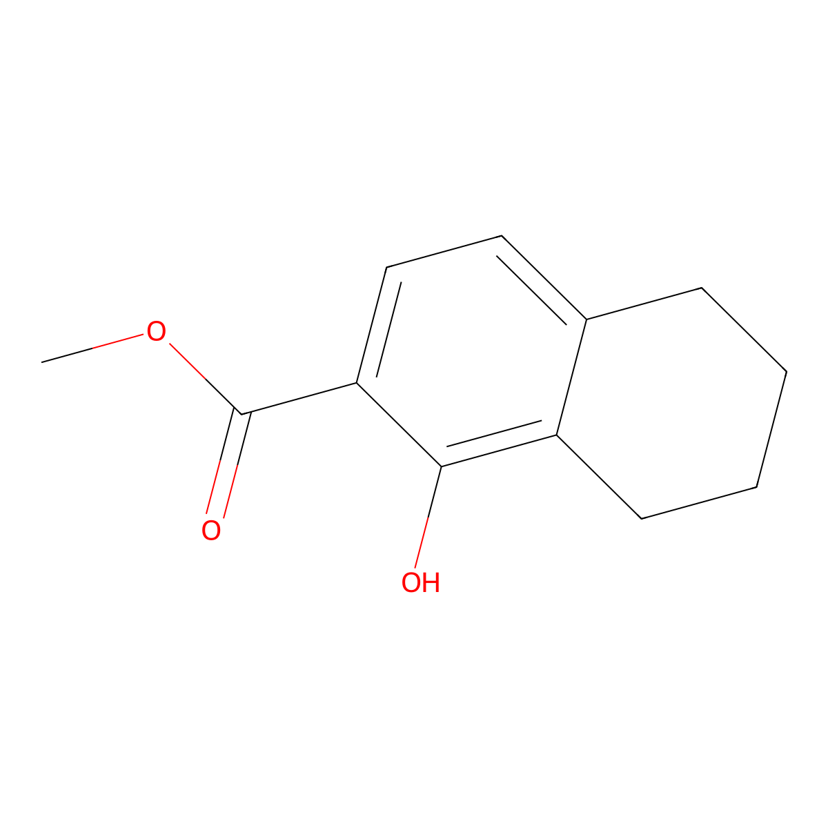Methyl 1-hydroxy-5,6,7,8-tetrahydronaphthalene-2-carboxylate molecular structure, CAS 54815-88-2