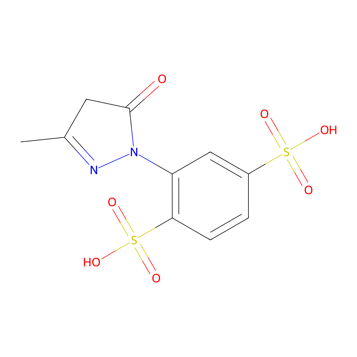 2-(4,5-Dihydro-3-methyl-5-oxo-1H-pyrazol-1-yl)benzene-1,4-disulphonic acid molecular structure, CAS 54817-63-9