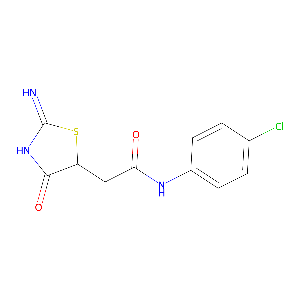 2-Amino-N-(4-chlorophenyl)-4,5-dihydro-4-oxo-5-thiazoleacetamide molecular structure, CAS 54819-75-9