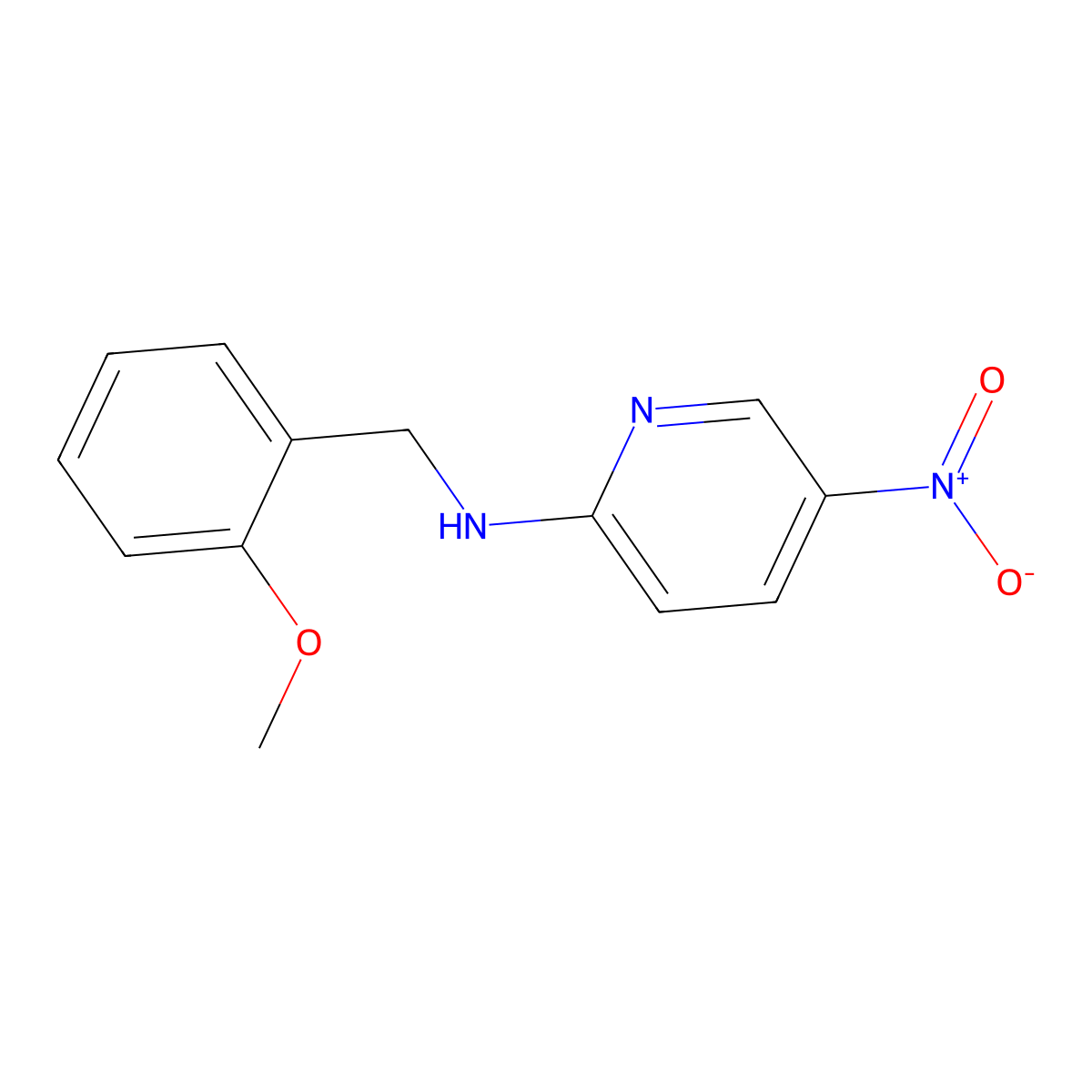 N-[(2-methoxyphenyl)methyl]-5-nitropyridin-2-amine molecular structure, CAS 5482-36-0