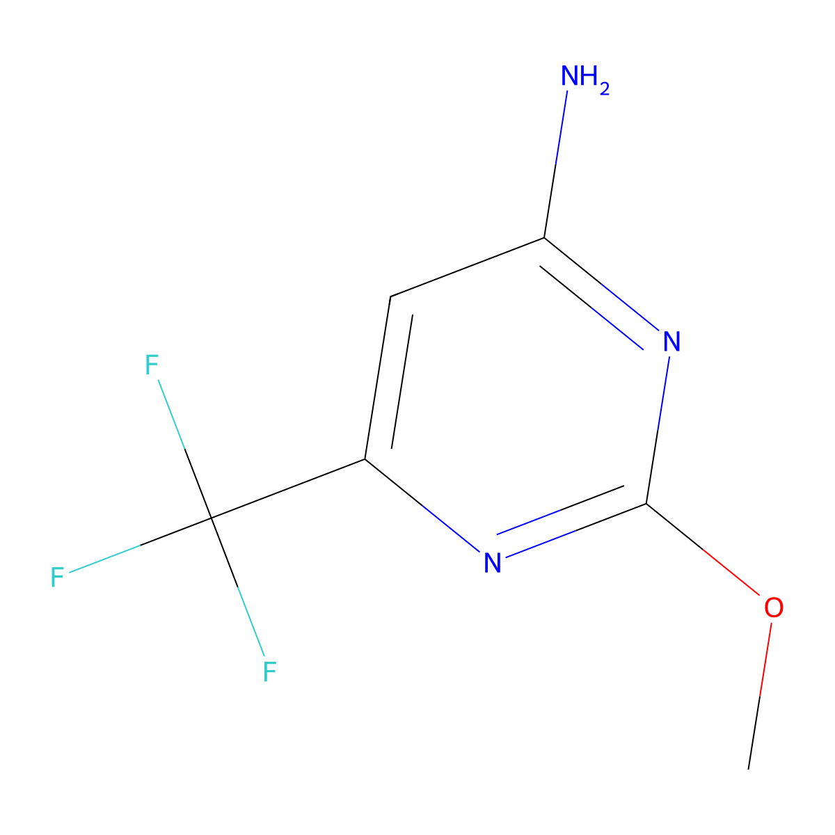 2-Methoxy-6-trifluoromethyl-4-pyrimidinamine molecular structure, CAS 54824-10-1