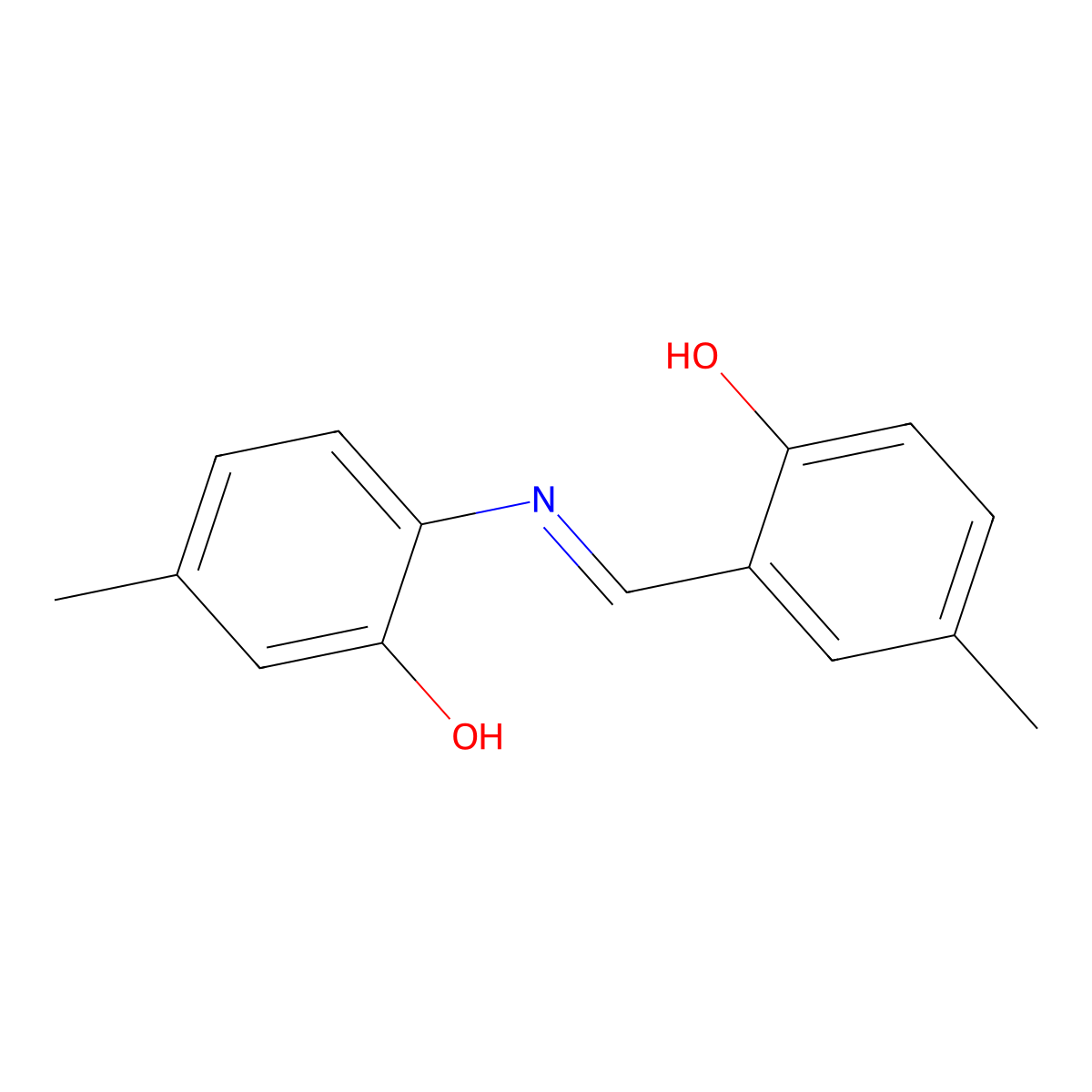 2-{[(2-Hydroxy-4-methylphenyl)imino]methyl}-4-methylphenol molecular structure, CAS 54825-06-8