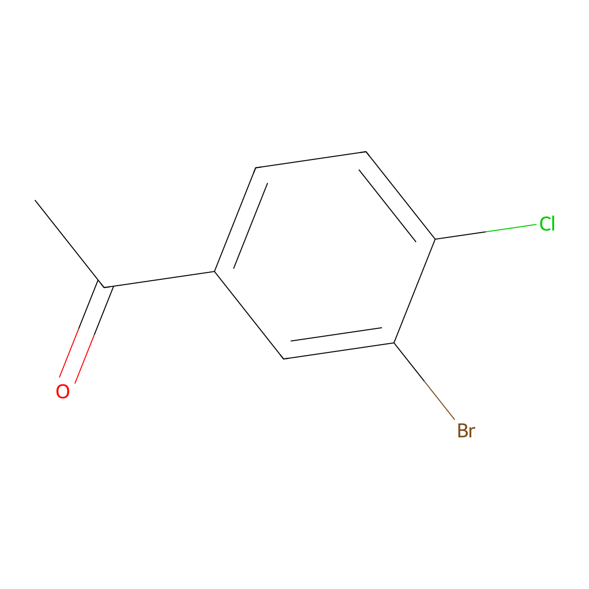 1-(3-Bromo-4-chlorophenyl)ethan-1-one molecular structure, CAS 54826-14-1