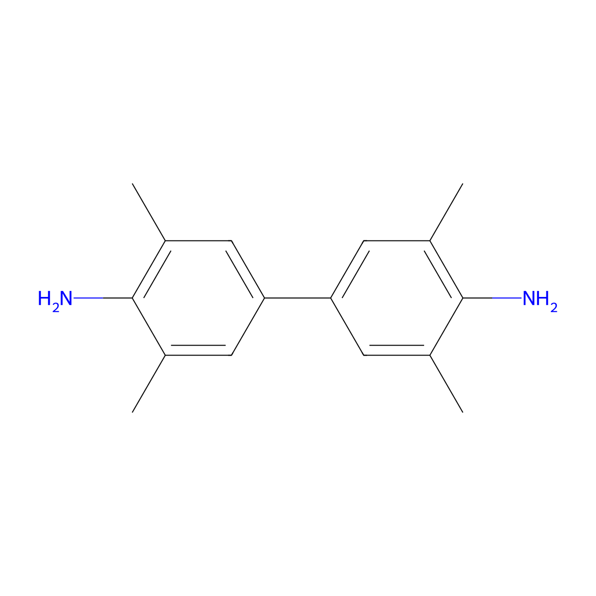 3,3',5,5'-Tetramethylbenzidine molecular structure, CAS 54827-17-7