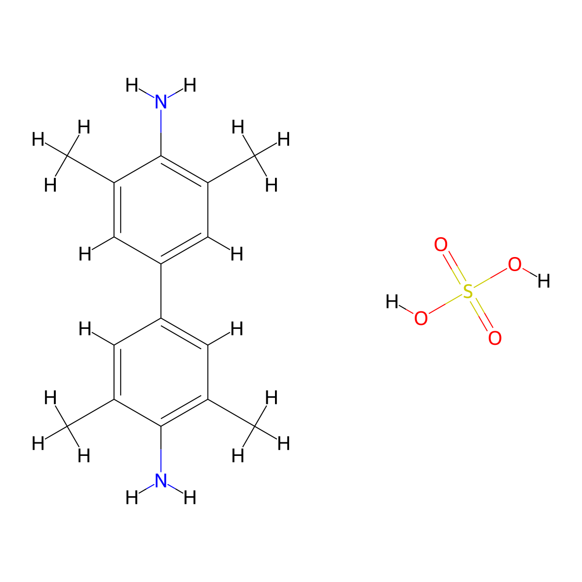TMB monosulfate molecular structure, CAS 54827-18-8