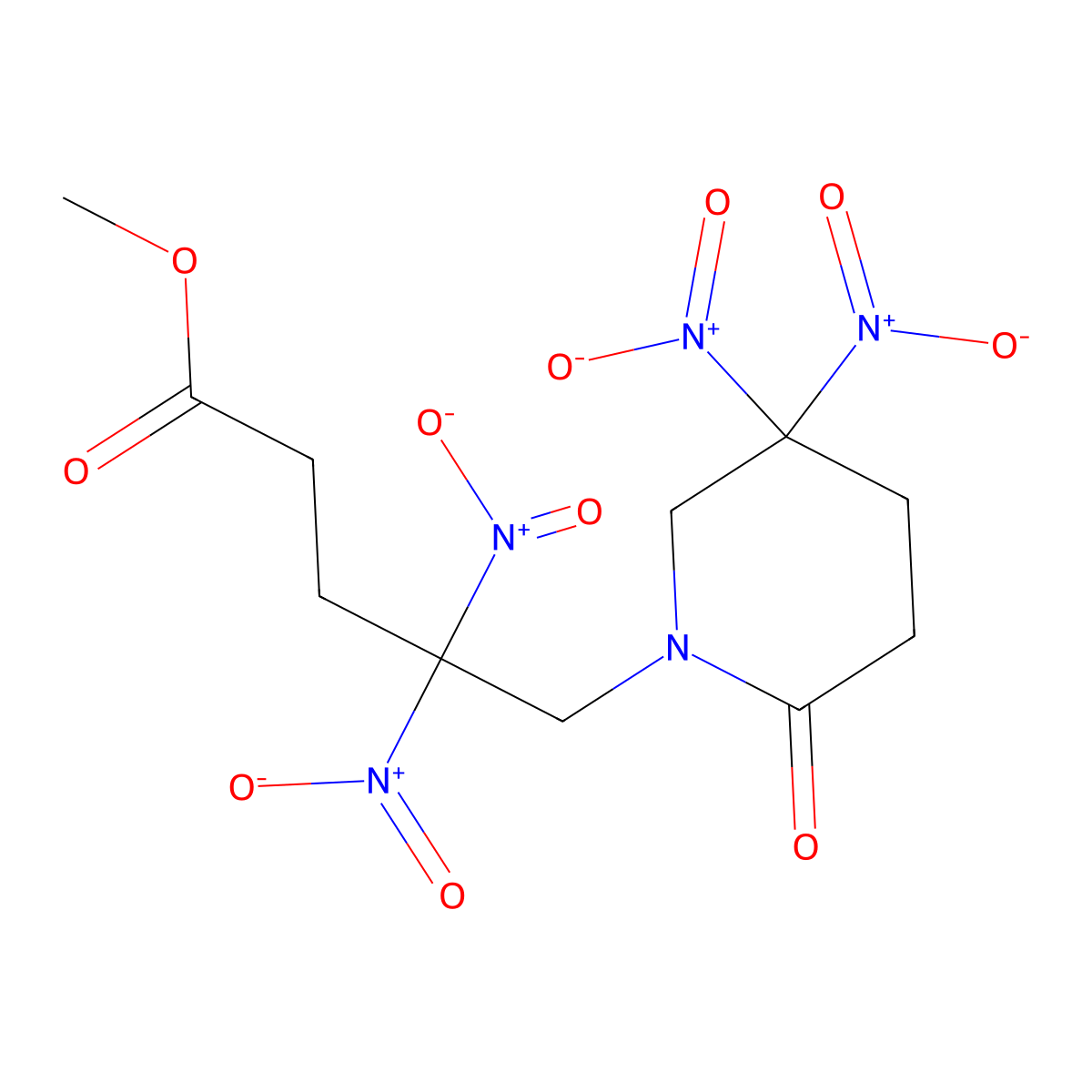 Methyl 5-(5,5-dinitro-2-oxopiperidin-1-yl)-4,4-dinitropentanoate molecular structure, CAS 54827-84-8