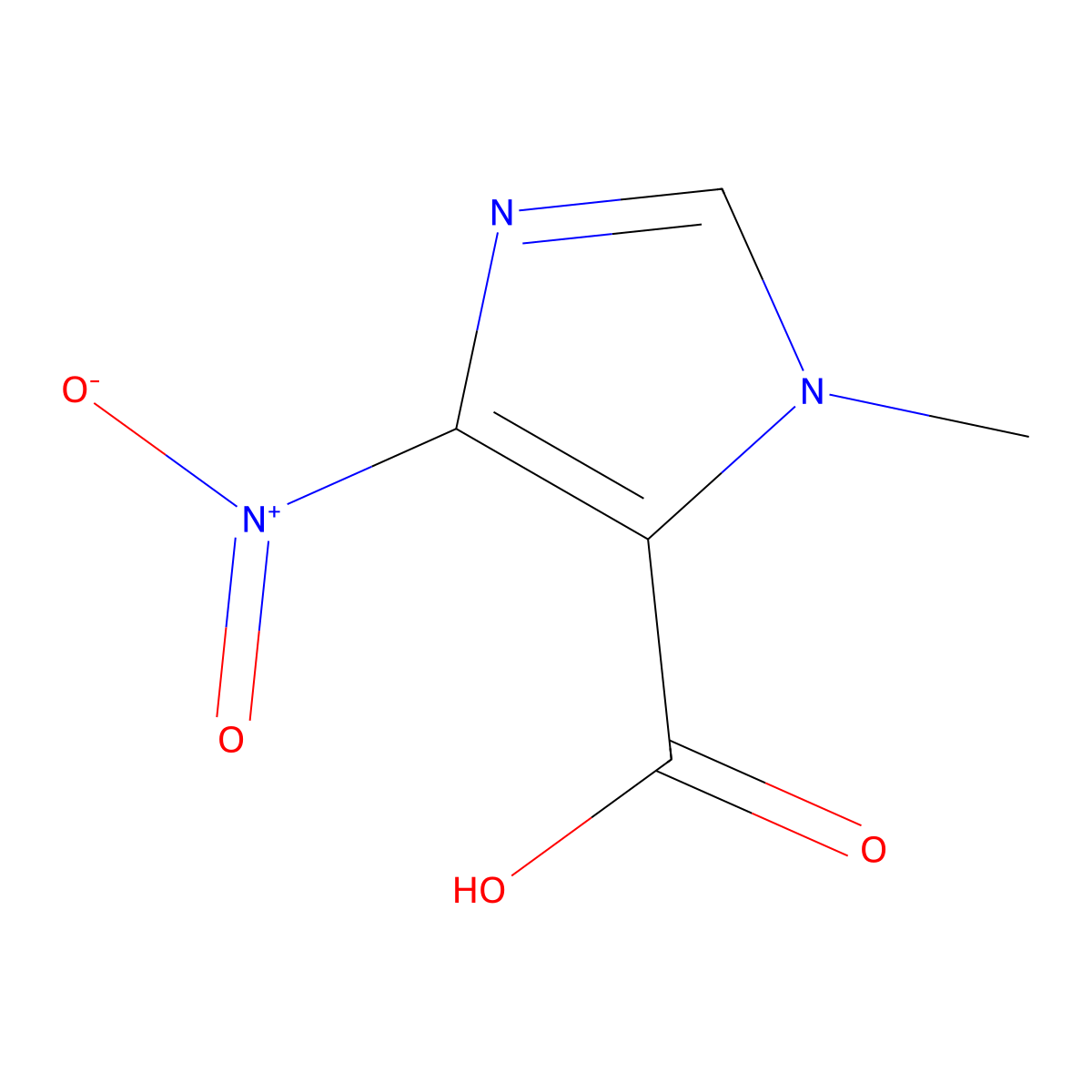 1-Methyl-4-nitro-1H-imidazole-5-carboxylic acid molecular structure, CAS 54828-05-6