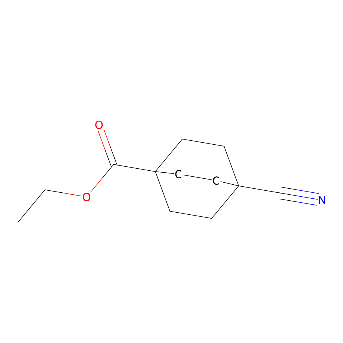 Ethyl 4-cyanobicyclo[2.2.2]octane-1-carboxylate molecular structure, CAS 54829-94-6