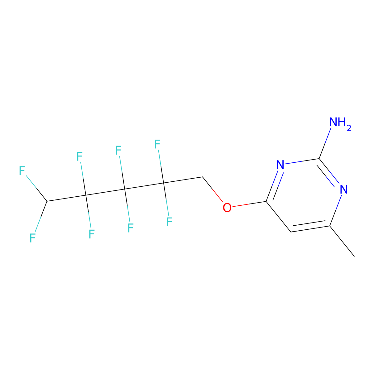 4-Methyl-6-(2,2,3,3,4,4,5,5-octafluoropentoxy)pyrimidin-2-amine molecular structure, CAS 5483-61-4