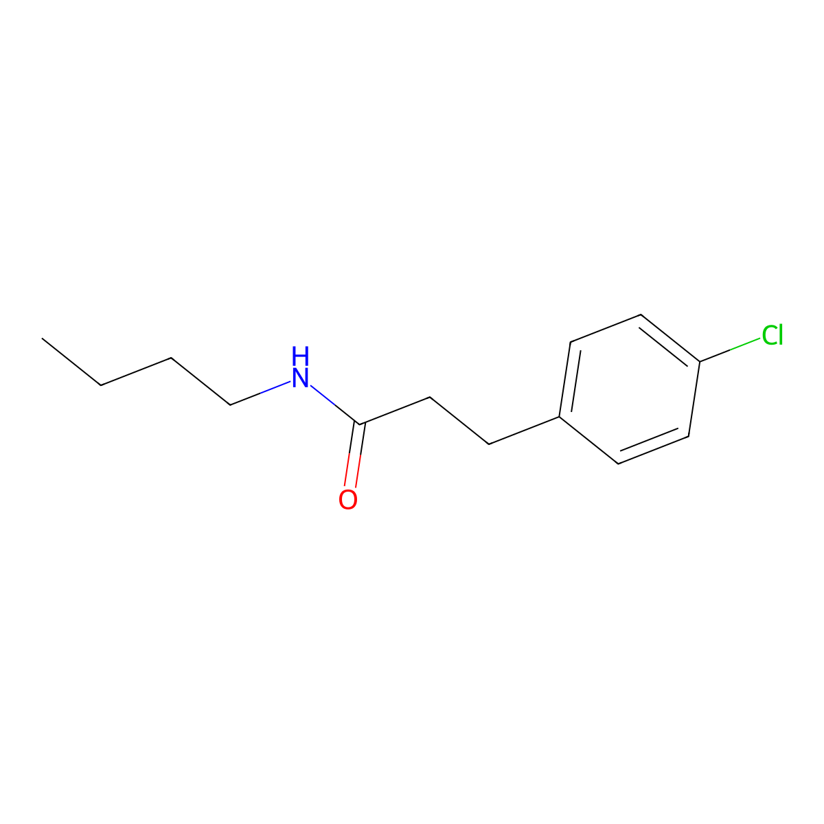 N-Butyl-4-chlorobenzenepropanamide molecular structure, CAS 54833-21-5