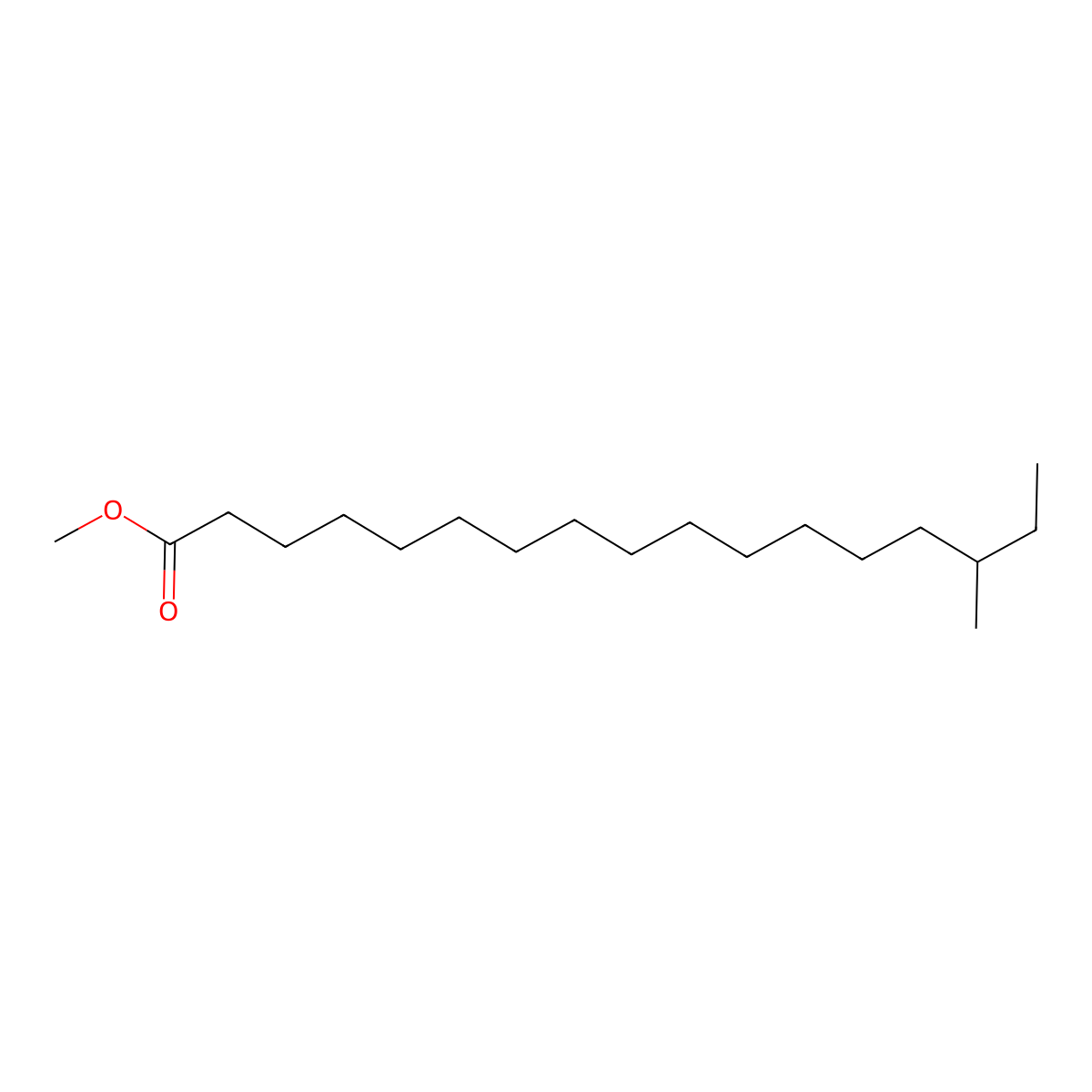 Methyl 15-methylheptadecanoate molecular structure, CAS 54833-55-5