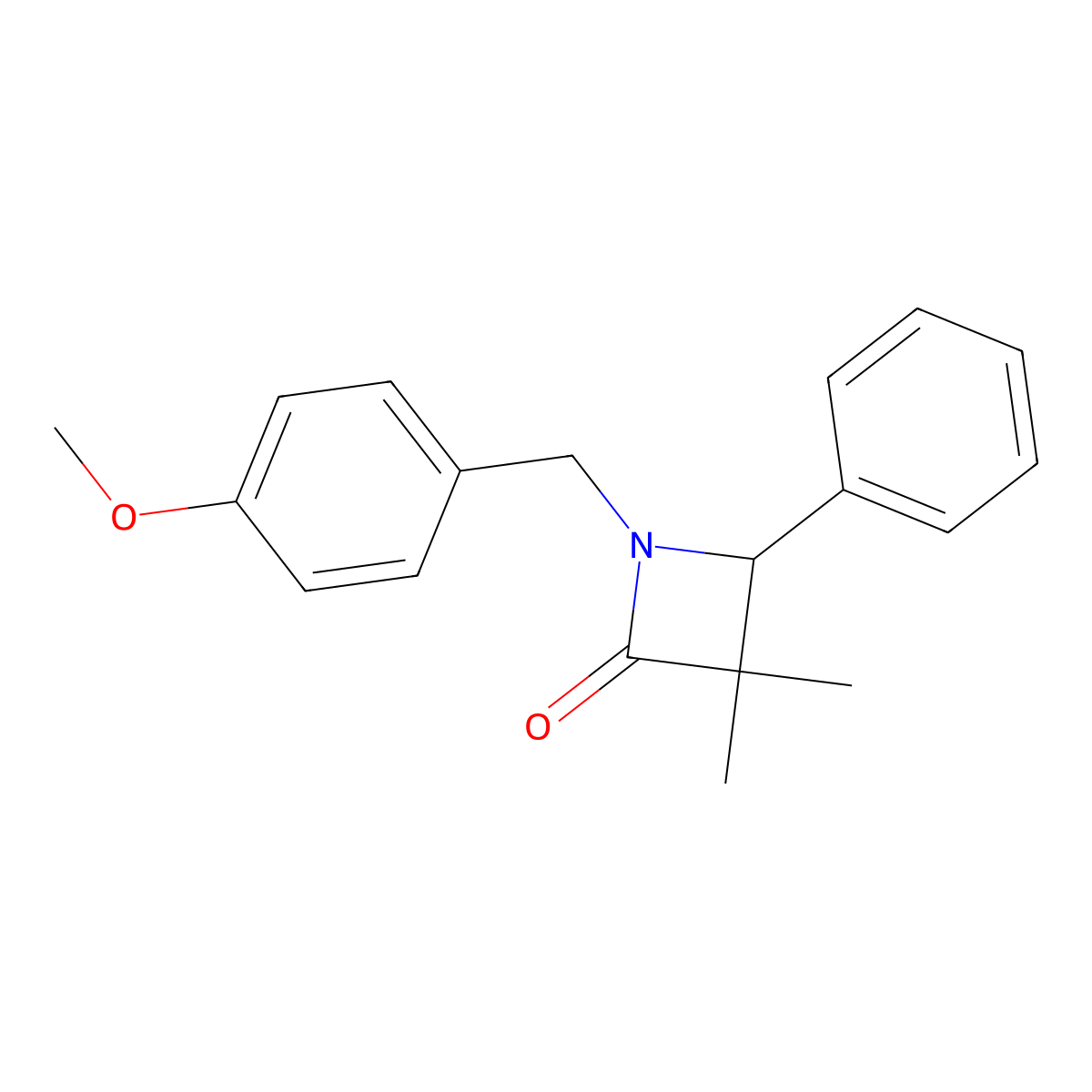 1-((4-Methoxyphenyl)methyl)-3,3-dimethyl-4-phenylazetidin-2-one molecular structure, CAS 54833-66-8