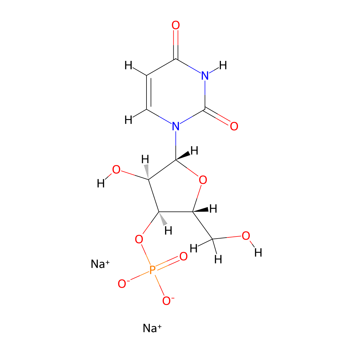 Disodium 3'-uridinemonophosphate molecular structure, CAS 54835-84-6