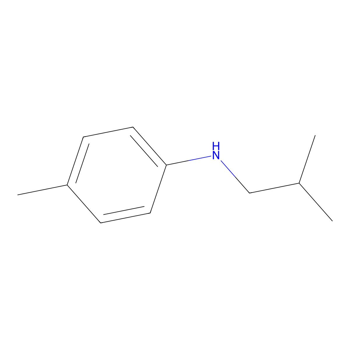 4-methyl-N-(2-methylpropyl)aniline molecular structure, CAS 54837-93-3