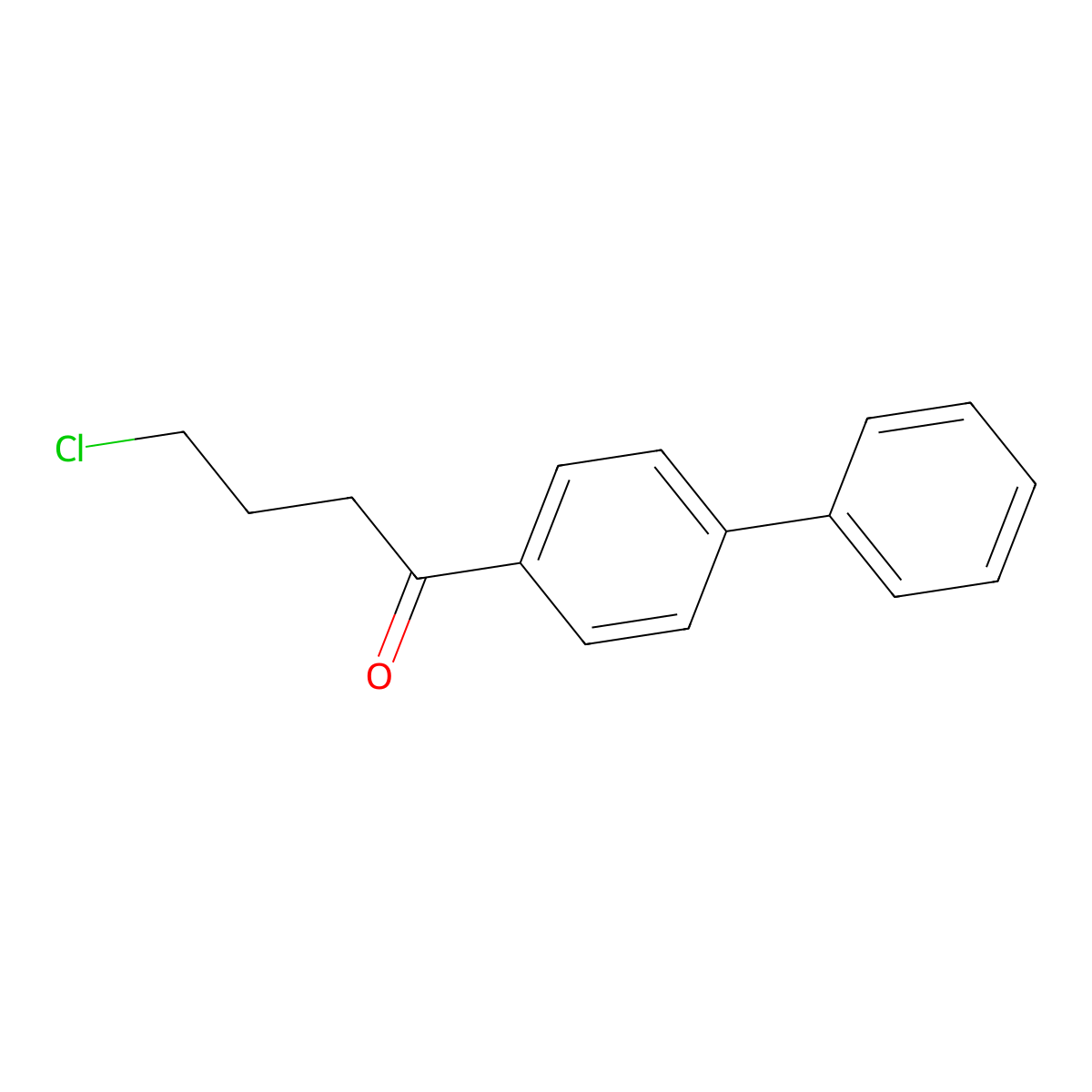1-Butanone, 1-[1,1'-biphenyl]-4-yl-4-chloro- molecular structure, CAS 54839-16-6
