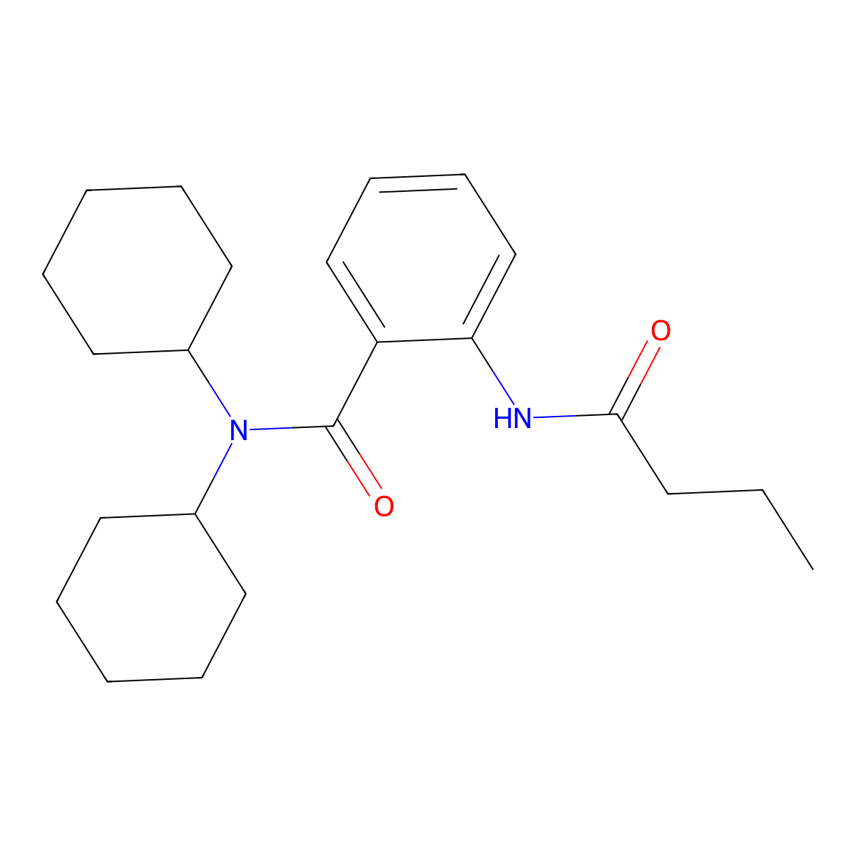 2-(butanoylamino)-N,N-dicyclohexylbenzamide molecular structure, CAS 5484-26-4