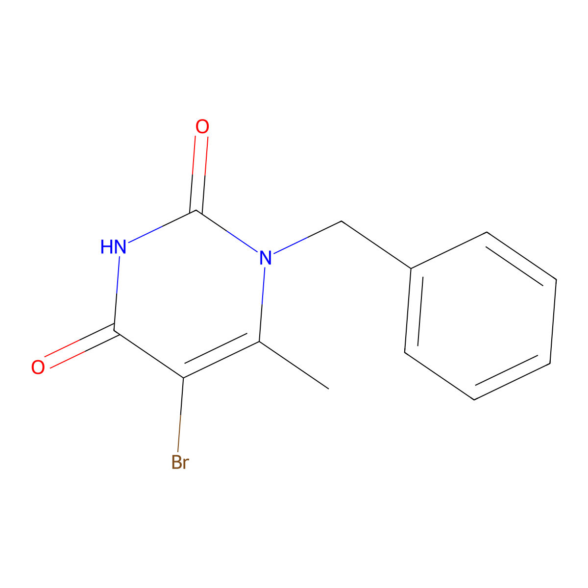 1-Benzyl-5-bromo-6-methylpyrimidine-2,4-dione molecular structure, CAS 5484-44-6