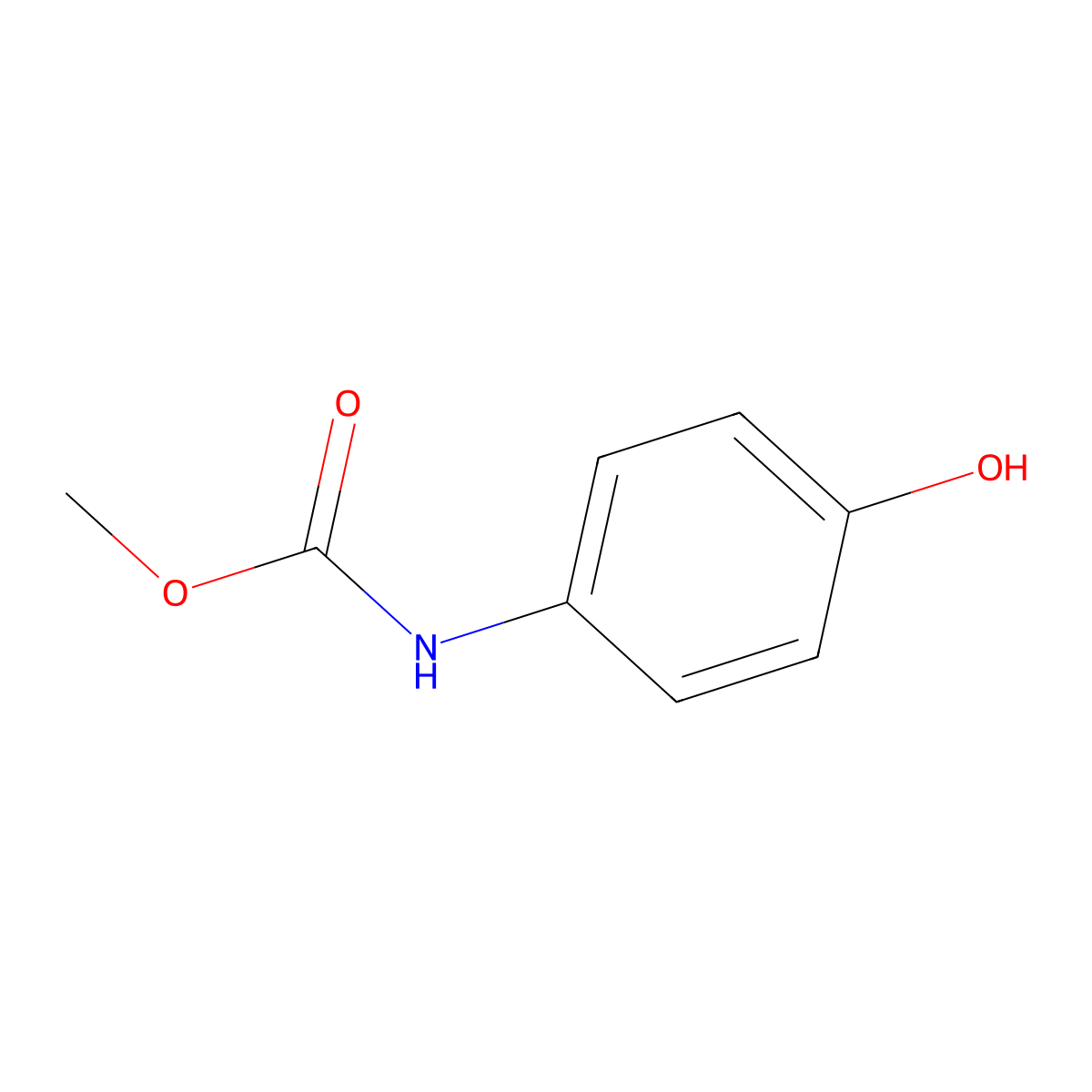 methyl N-(4-hydroxyphenyl)carbamate molecular structure, CAS 54840-09-4