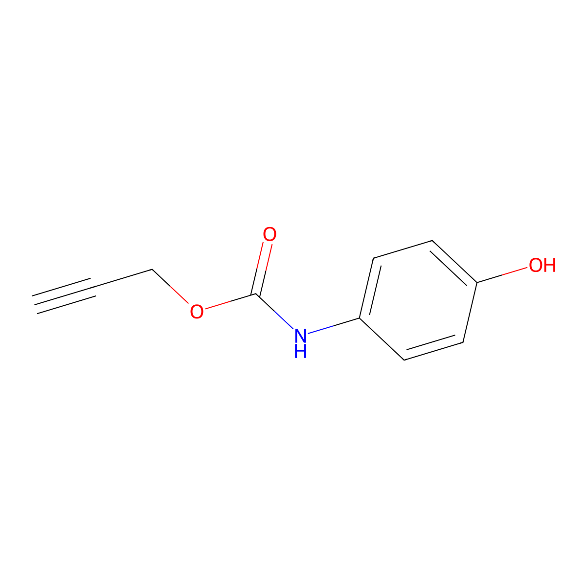 Prop-2-yn-1-yl (4-hydroxyphenyl)carbamate molecular structure, CAS 54840-14-1