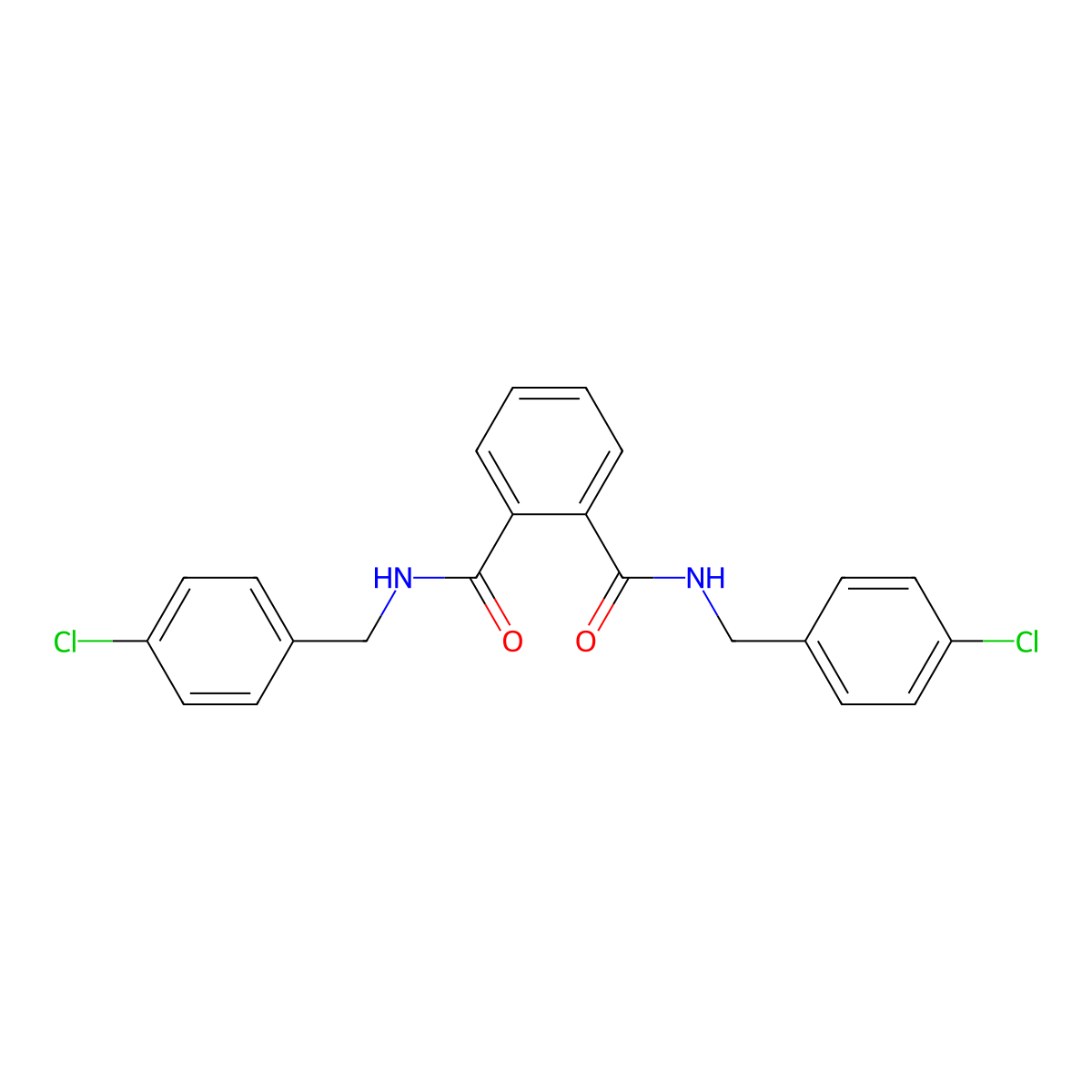 N~1~,N~2~-bis(4-chlorobenzyl)phthalamide molecular structure, CAS 548431-64-7