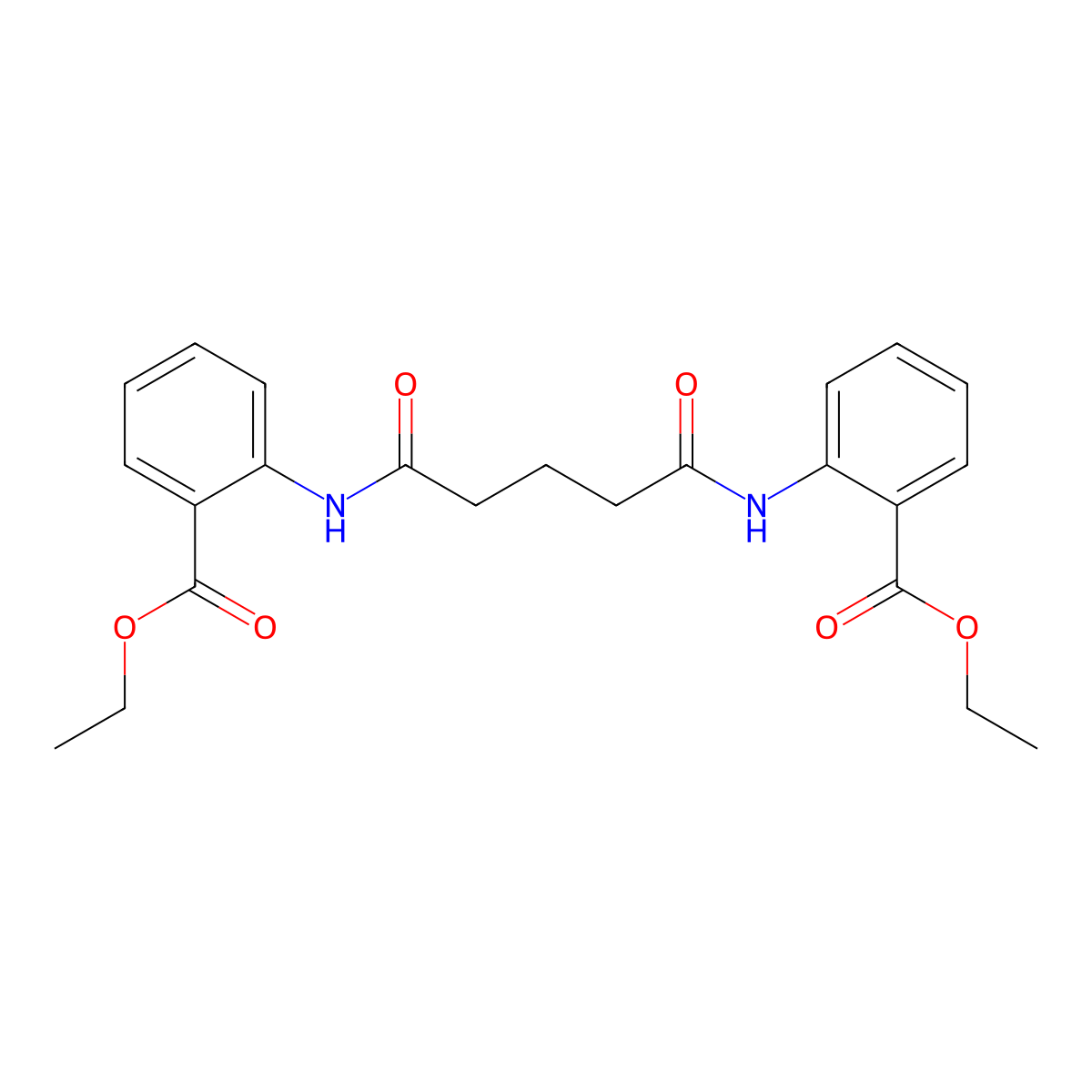Ethyl 2-[[5-(2-ethoxycarbonylanilino)-5-oxopentanoyl]amino]benzoate molecular structure, CAS 548432-49-1