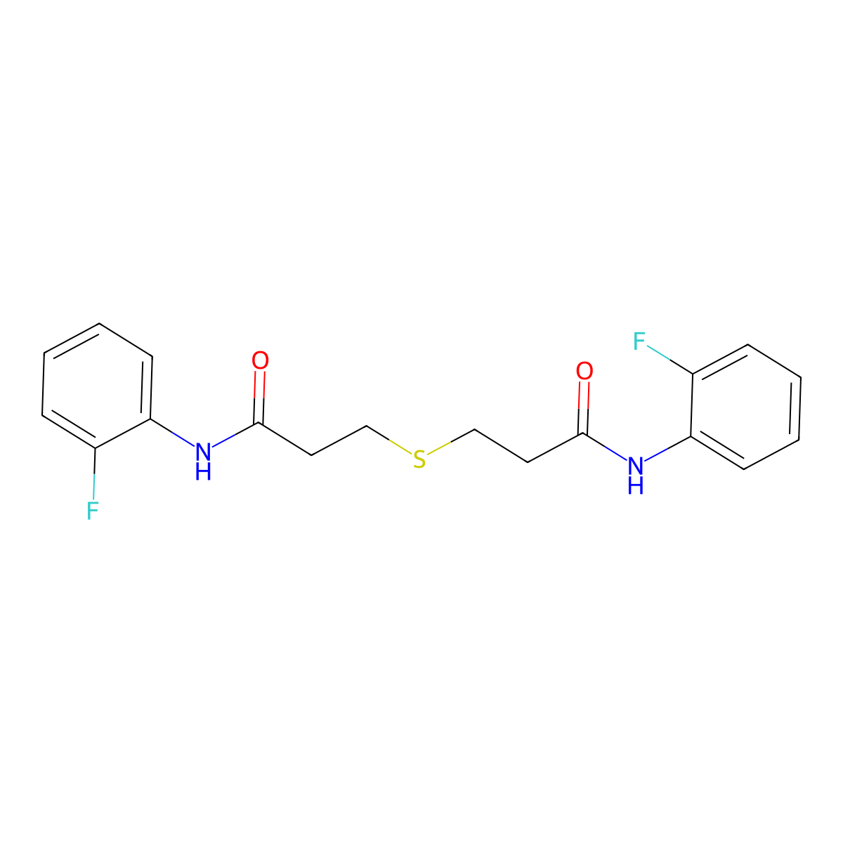 3-[3-(2-fluoroanilino)-3-oxopropyl]sulfanyl-N-(2-fluorophenyl)propanamide molecular structure, CAS 548432-92-4